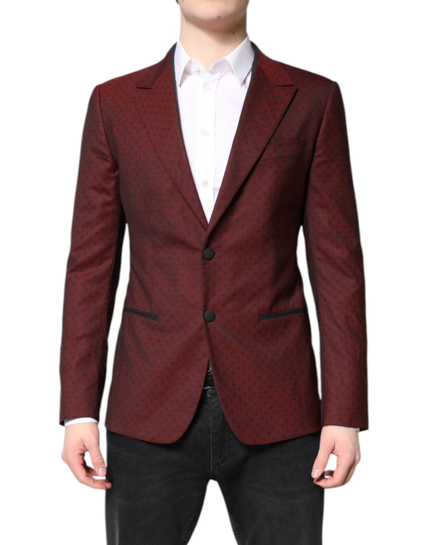 Maroon Wool Slim Fit Men Coat Jacket Blazer