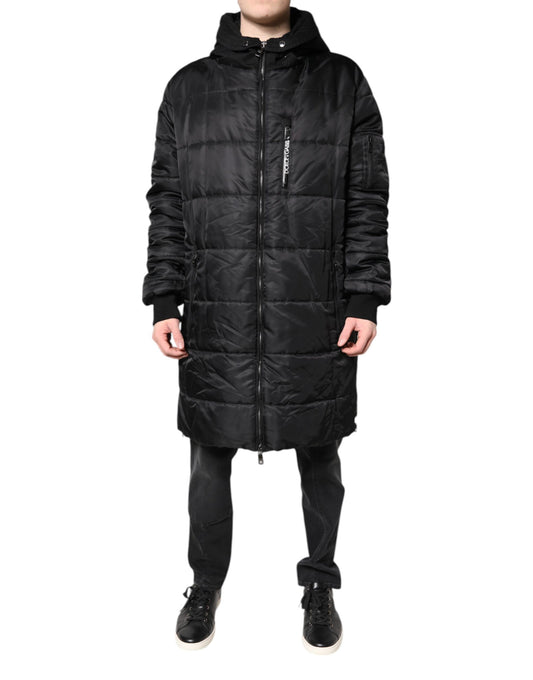 Black Hooded Parka Winter Men Coat Jacket