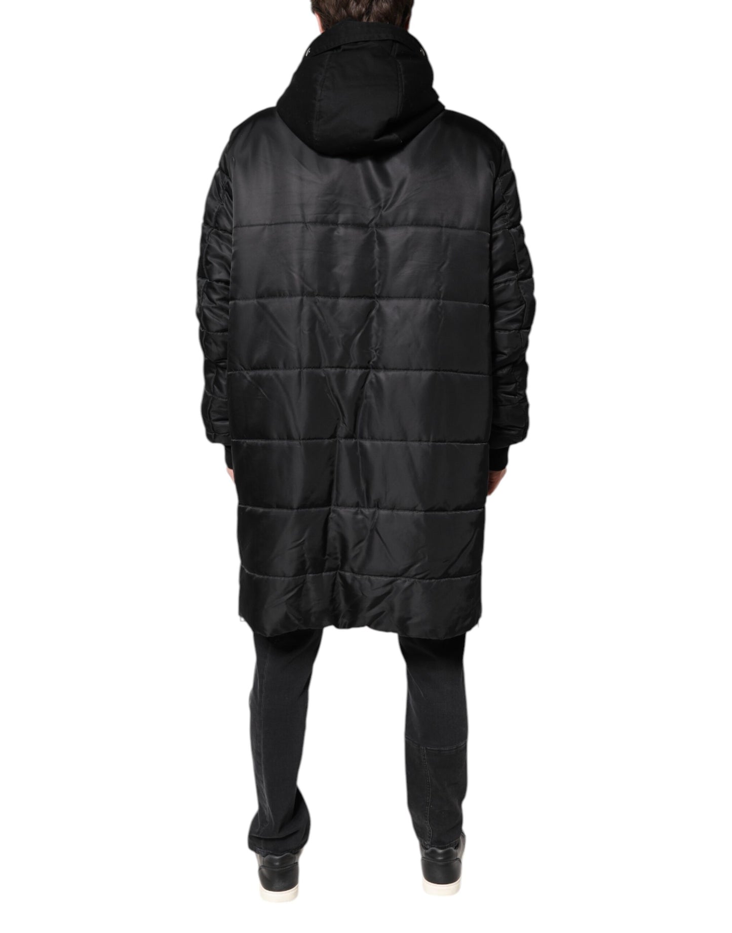 Black Hooded Parka Coat Winter Jacket