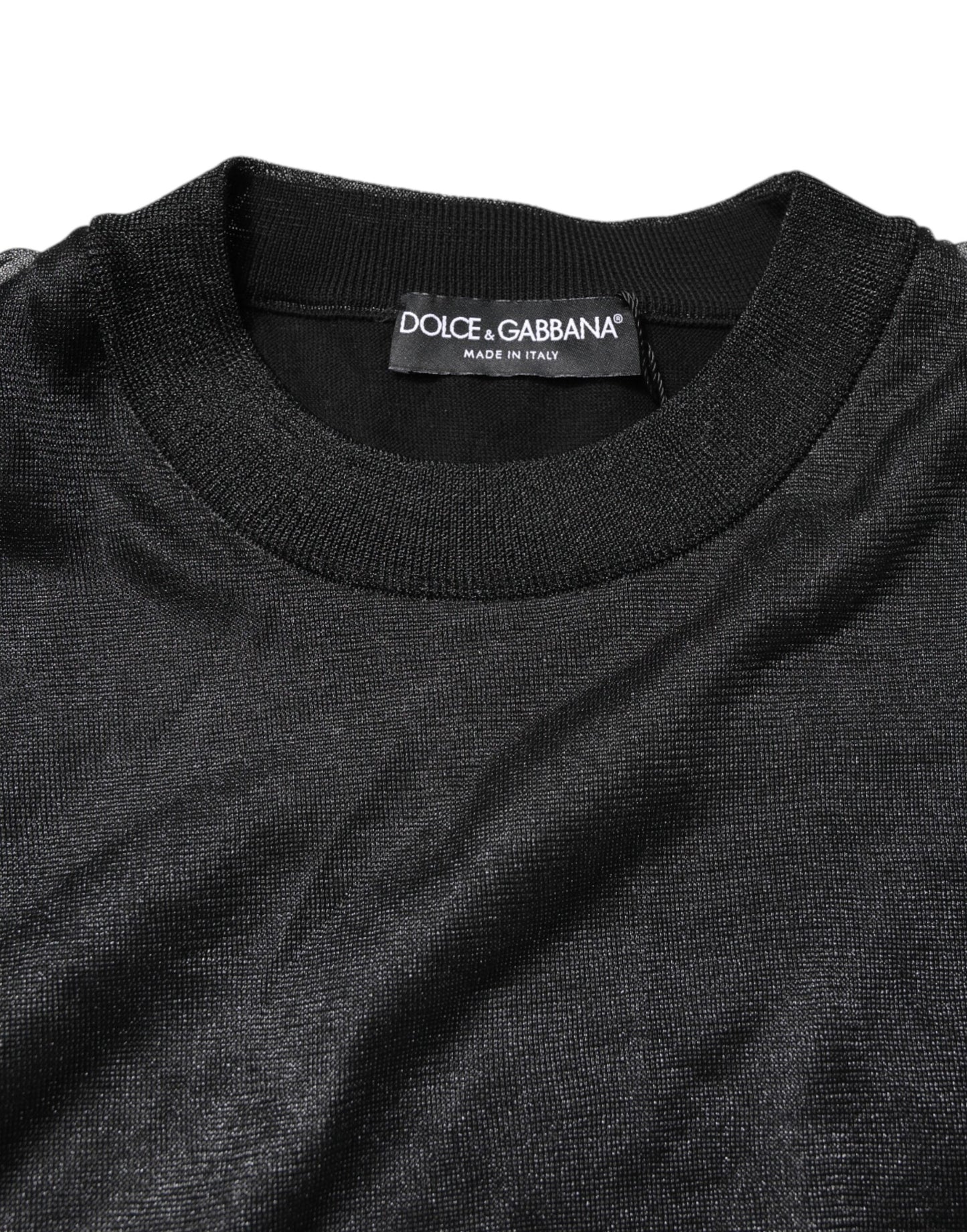 Black Logo Knitted Crewneck Pullover Sweater