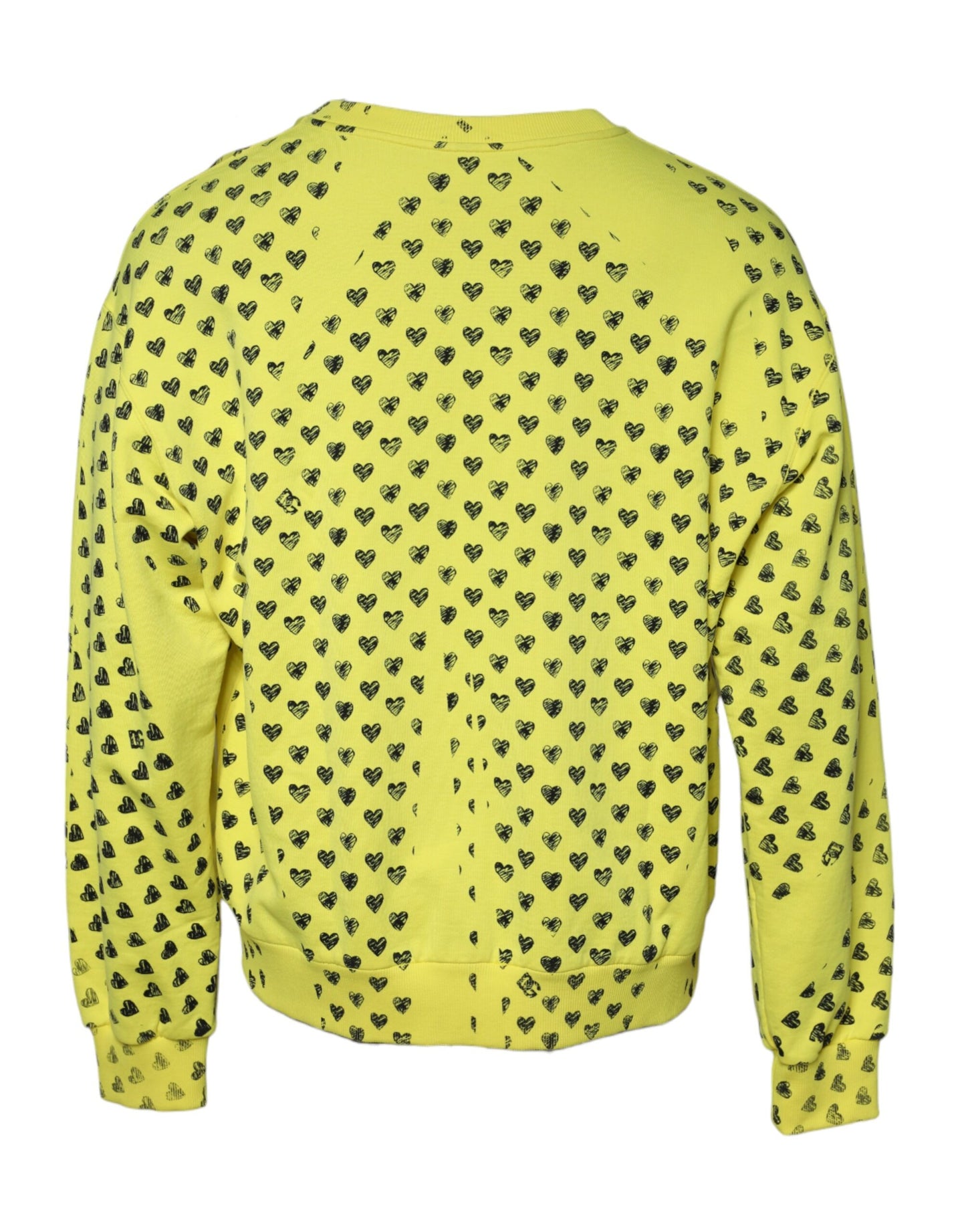 Yellow Heart Crew Neck Men Pullover Sweater