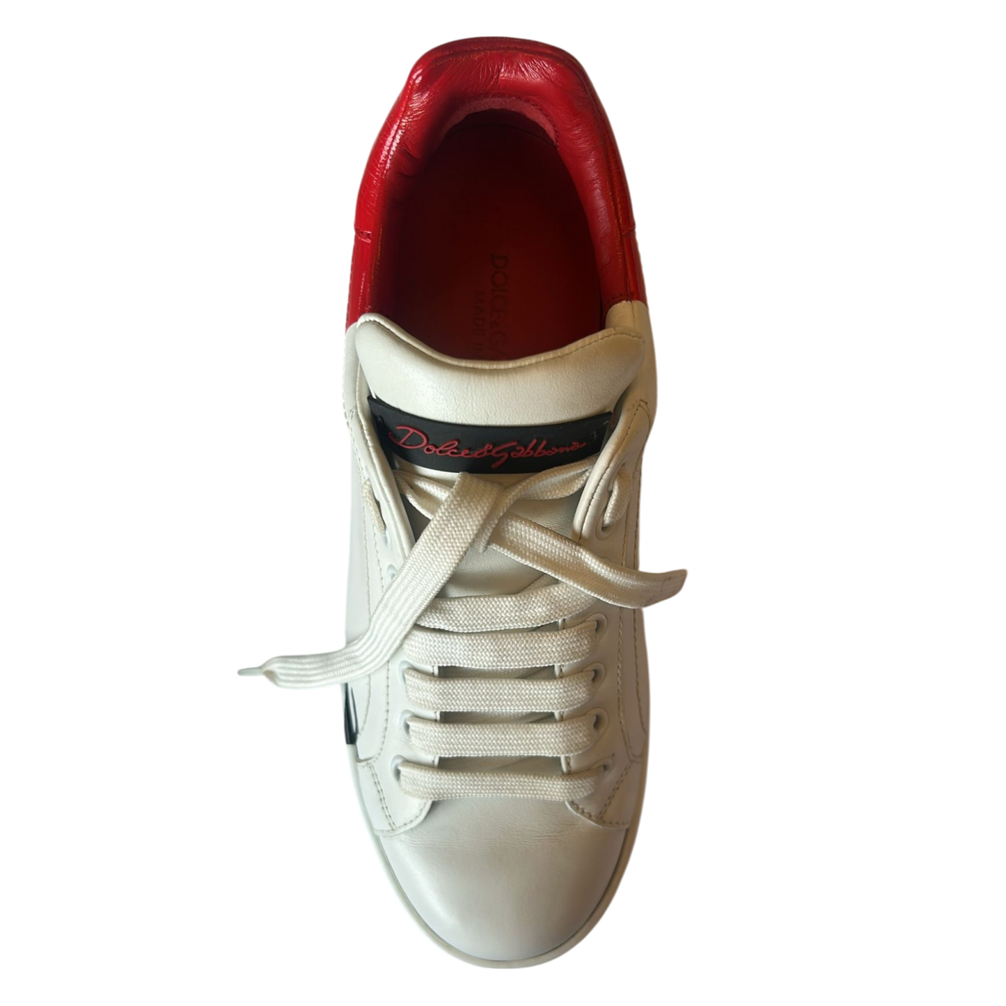 White Red Logo Portofino Sneakers Shoes