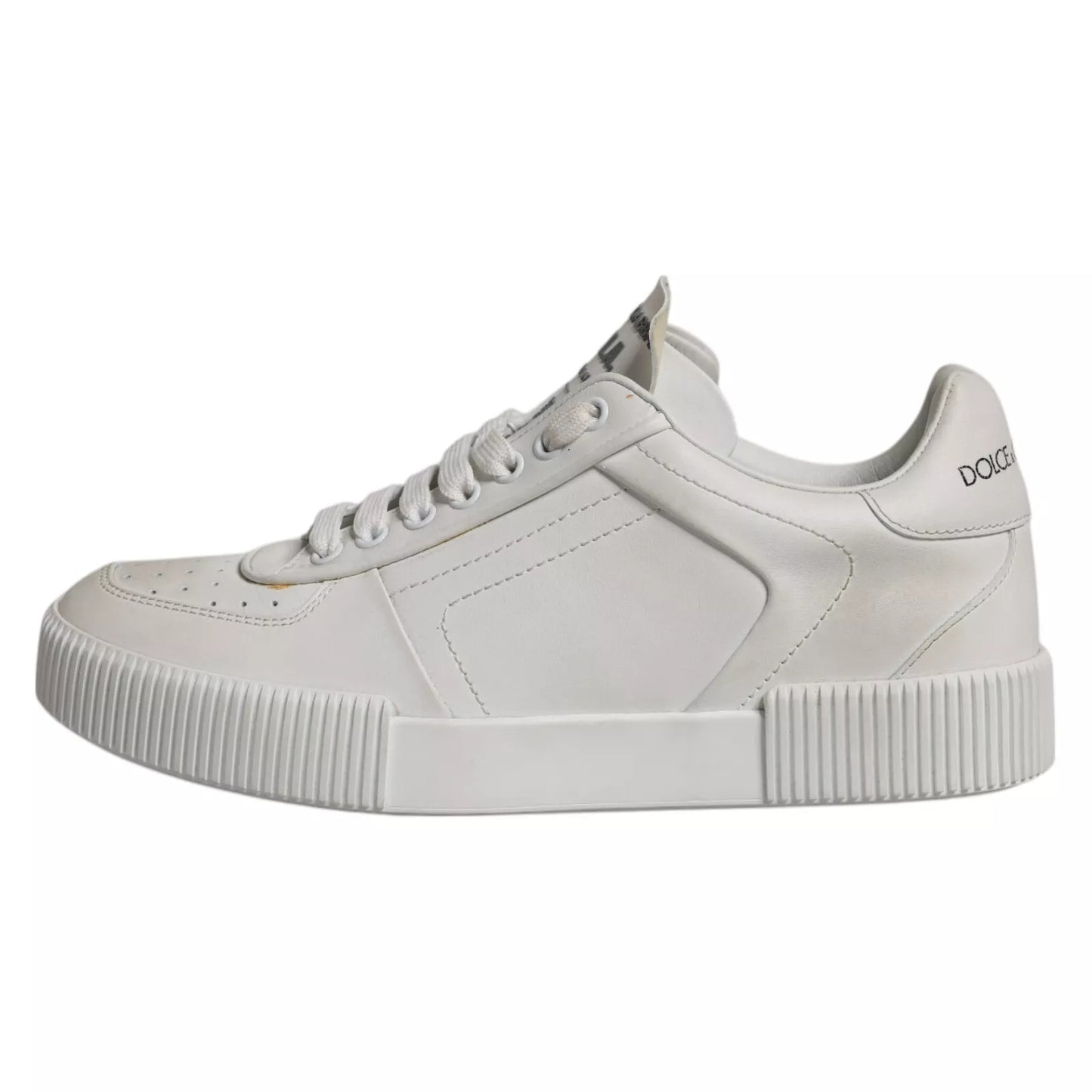 White Miami Leather Low Top Sneakers Shoes