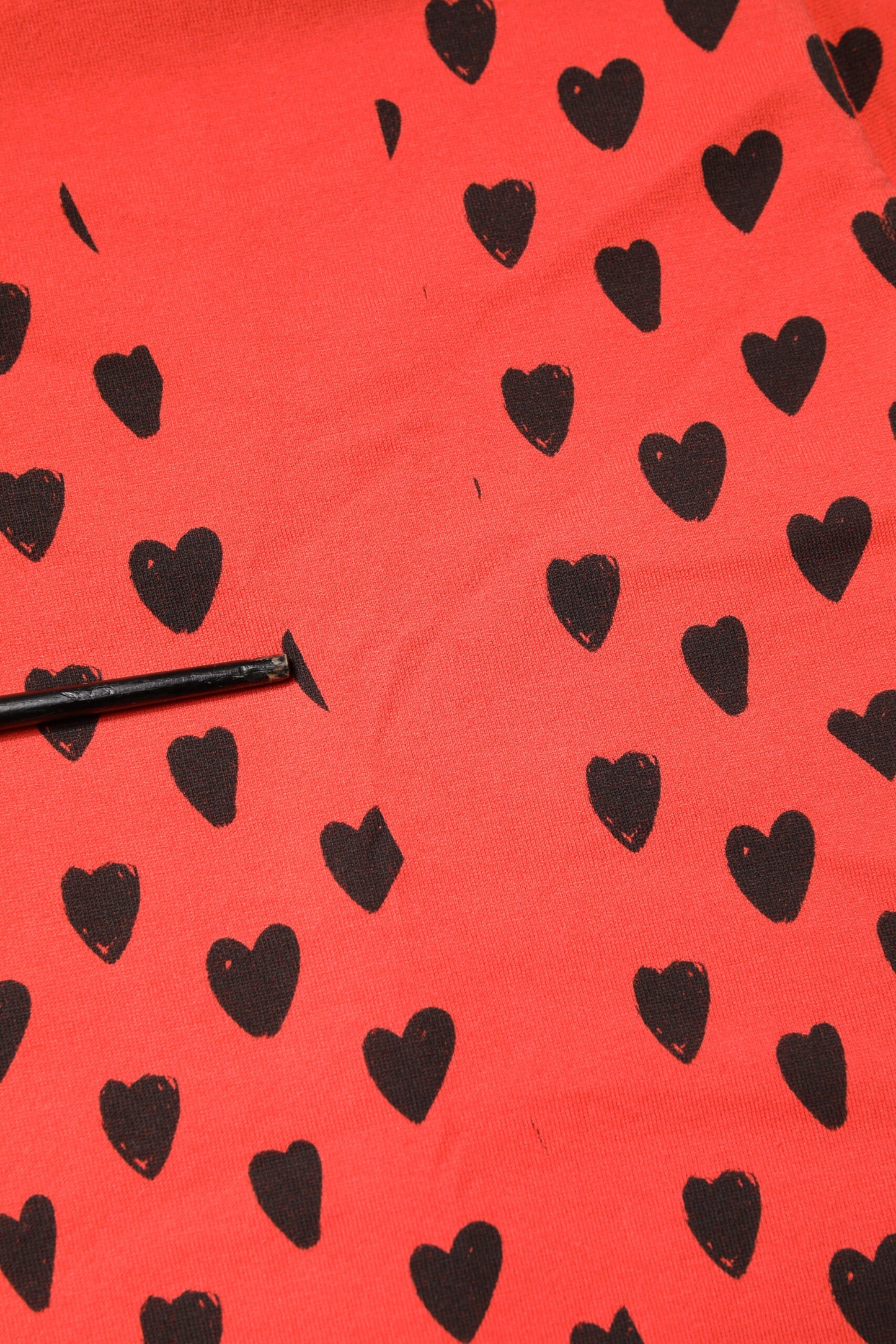 Red Cotton Sleeveless DG Heart Logo T-shirt