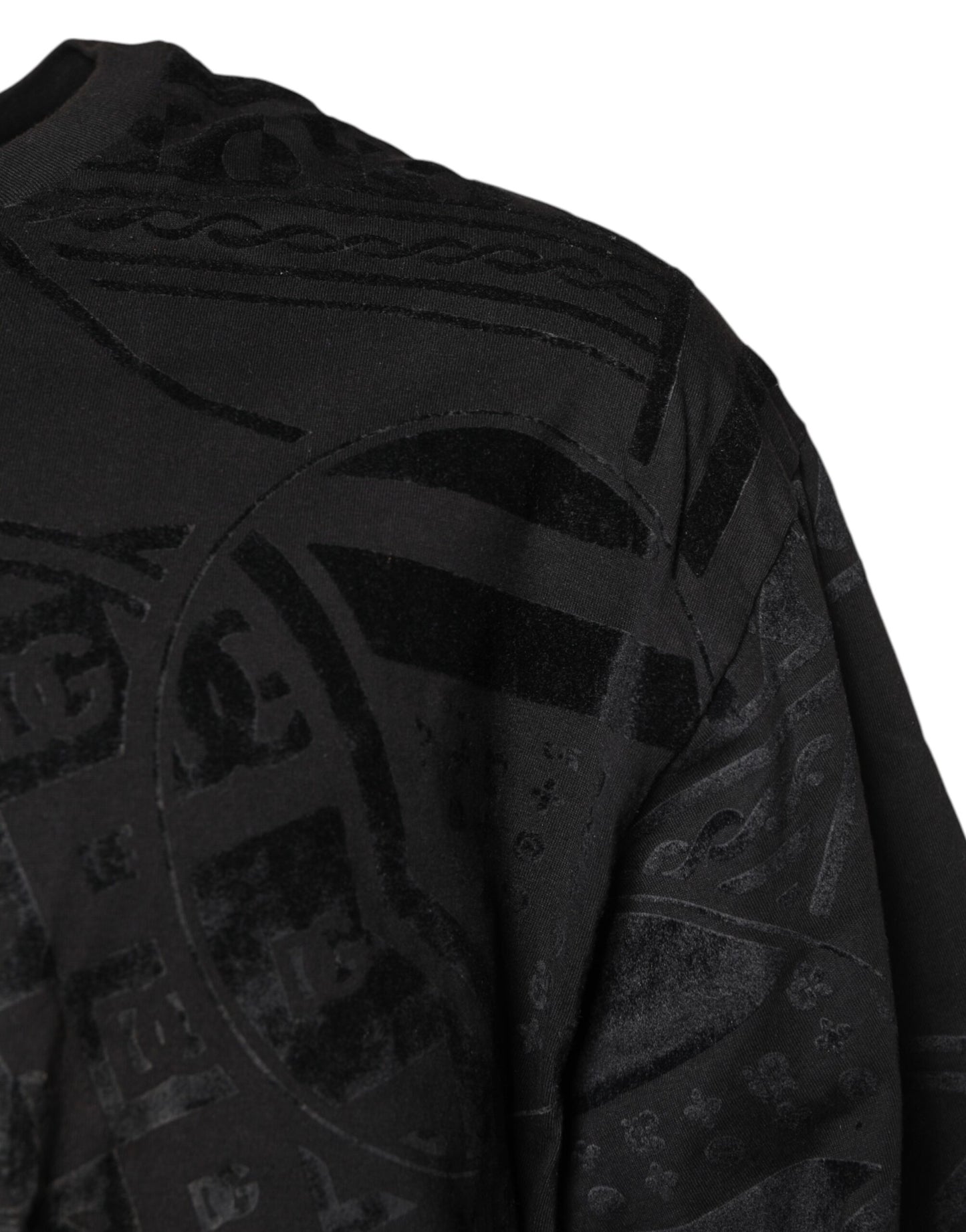 Black Cotton Bandana Logo Crew Neck T-shirt