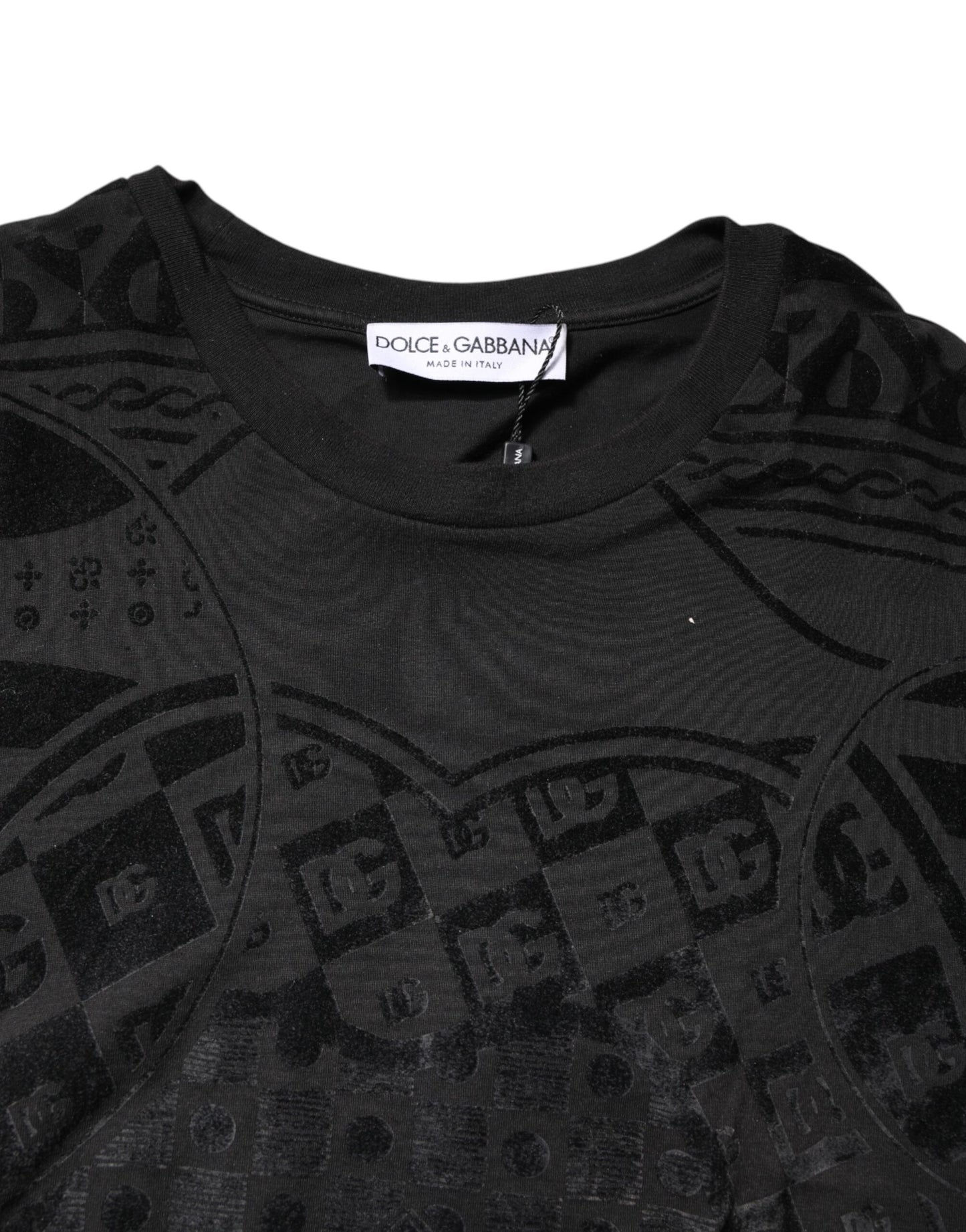 Black Cotton Bandana Logo Crew Neck T-shirt