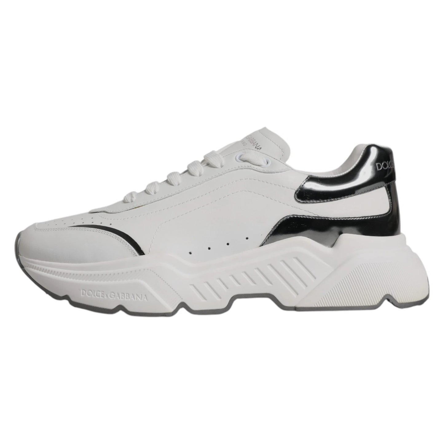 White Silver DAYMASTER Leather Sneakers Shoes