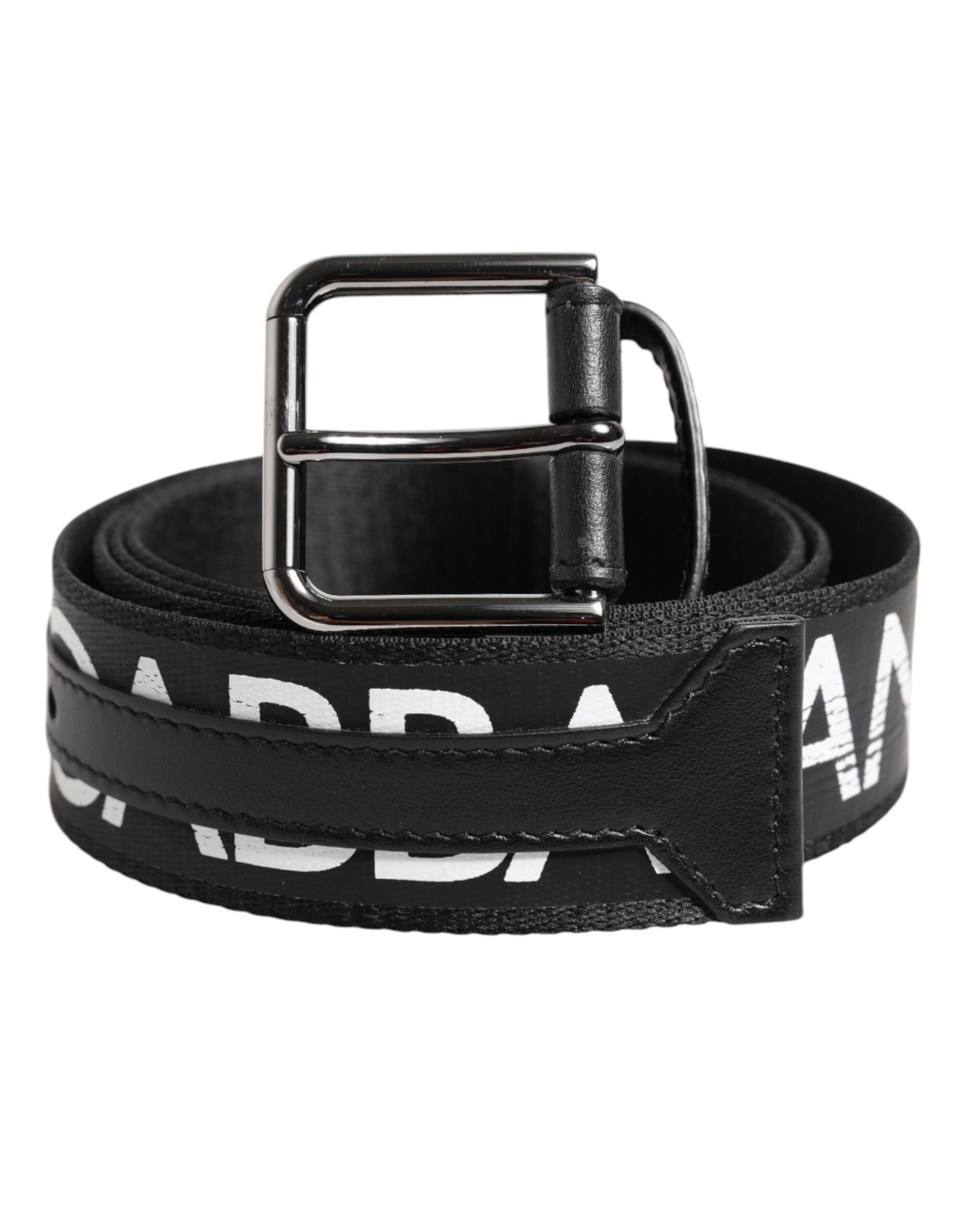 Black White DG Logo Brass Metal Buckle Belt