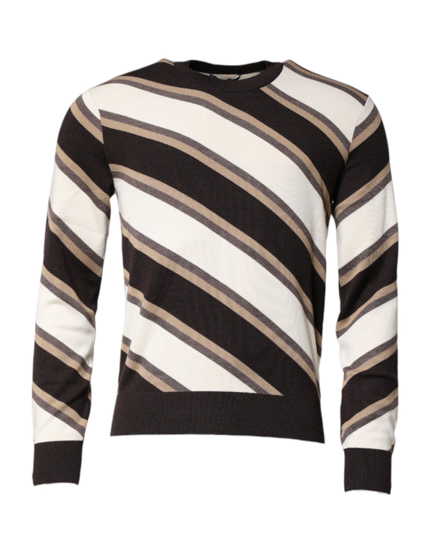 Multicolor Stripes Crew Neck Pullover Sweater
