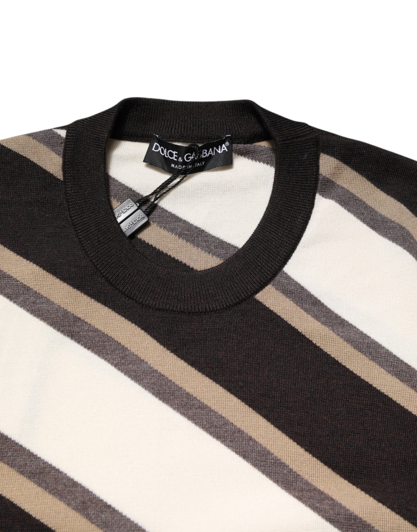Multicolor Stripes Crew Neck Pullover Sweater