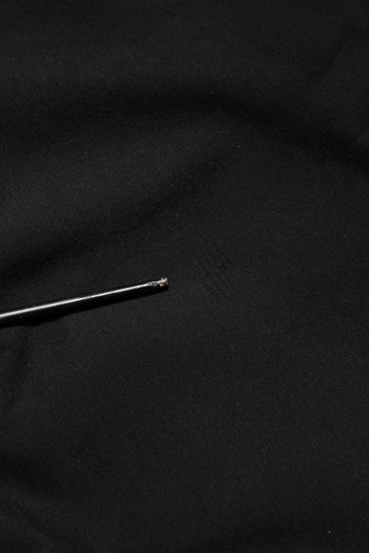 Black Embossed Logo Cotton Crew Neck Sweater