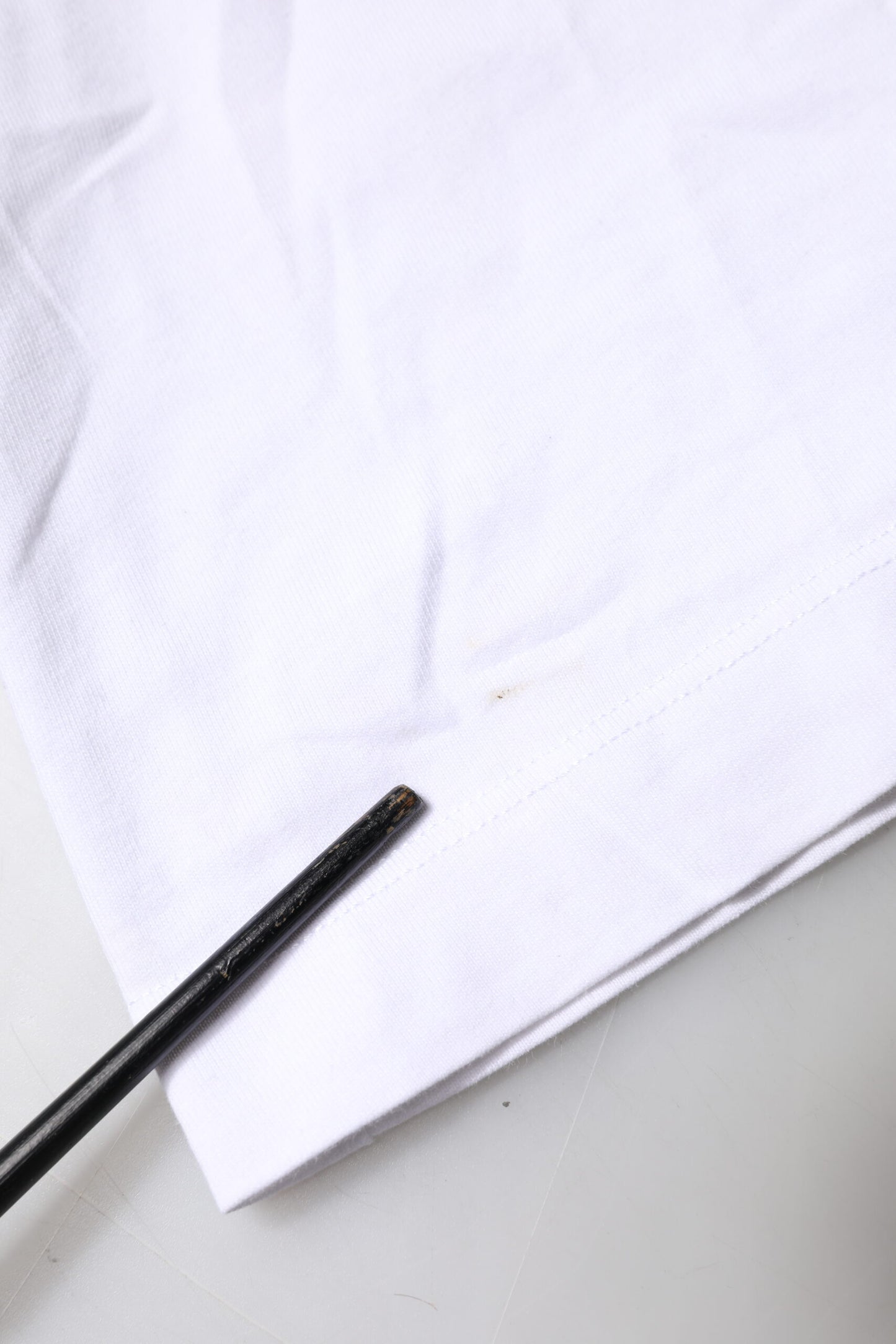 White Cotton Logo Patch Crew Neck T-shirt