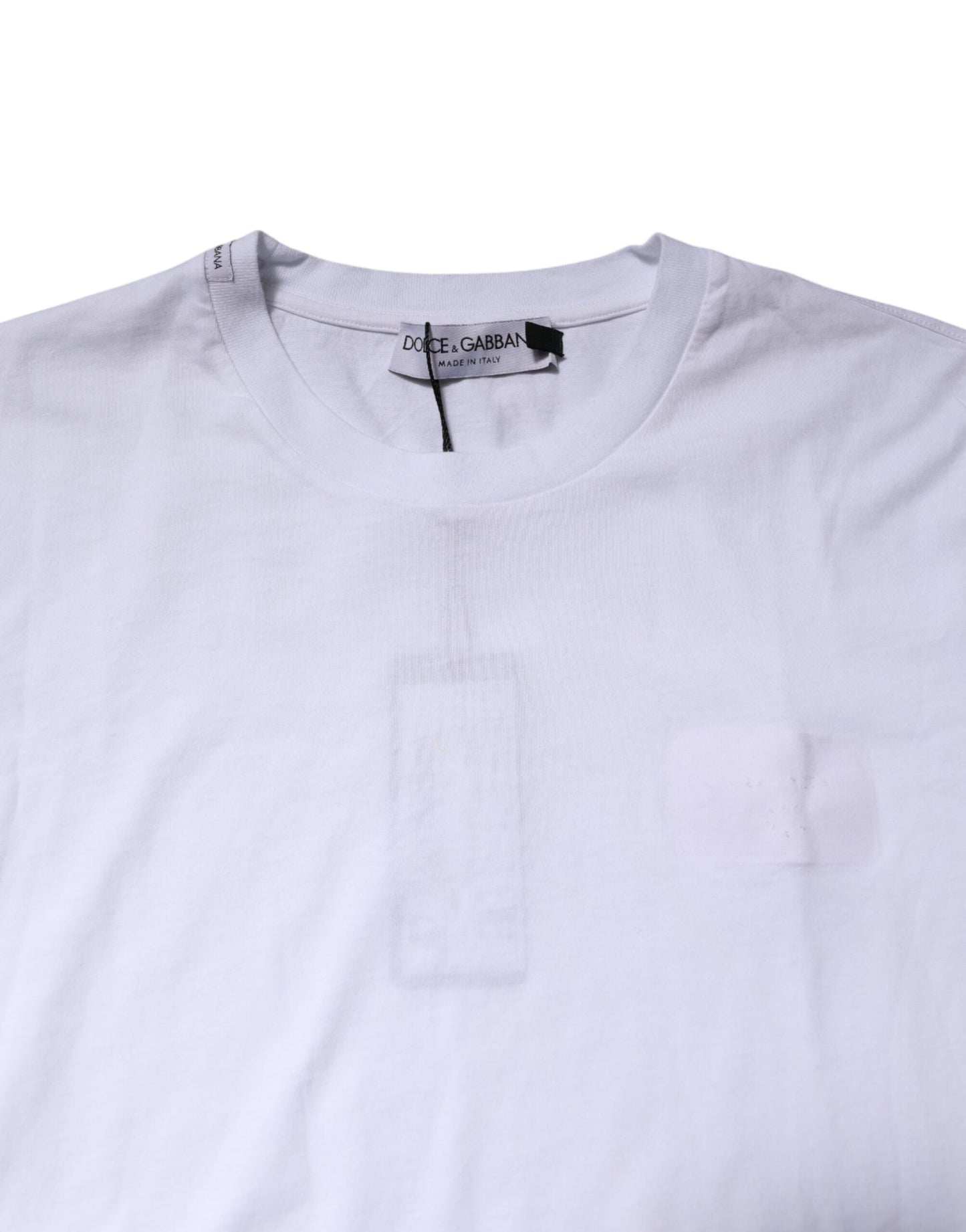 White Cotton Crew Neck Short Sleeves T-shirt