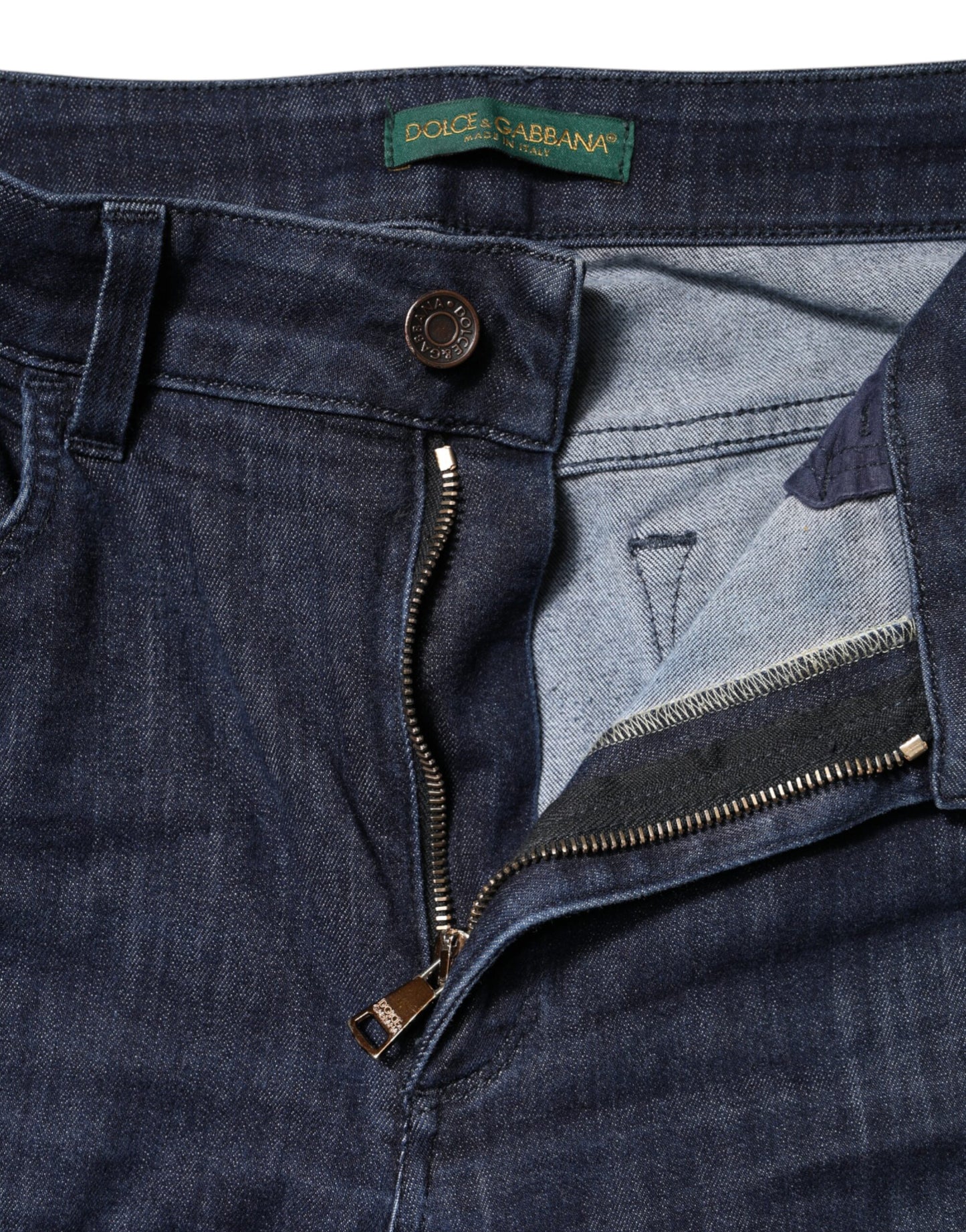 Dark Blue Cotton Skinny Cropped Denim Jeans