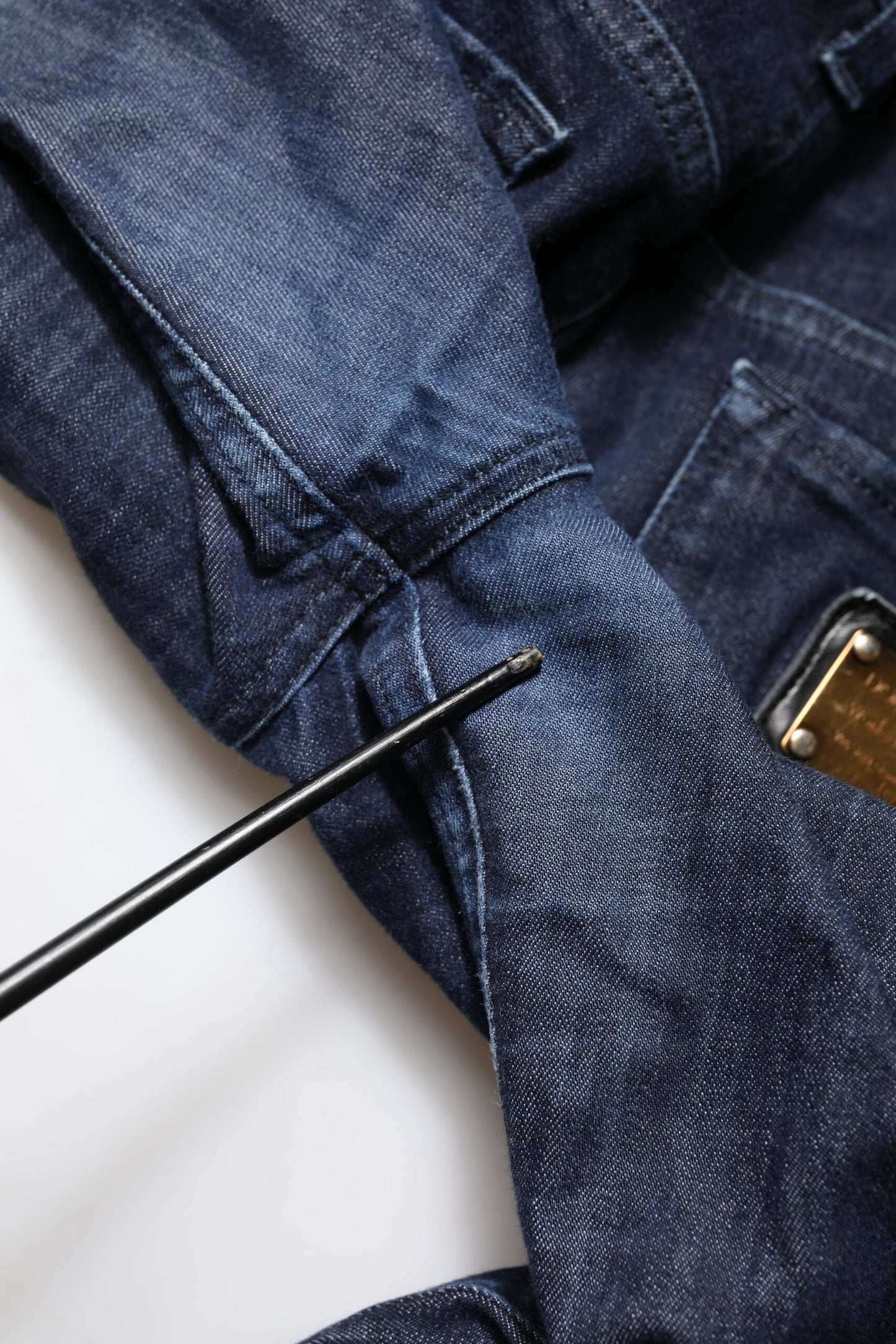 Dark Blue Cotton Skinny Cropped Denim Jeans