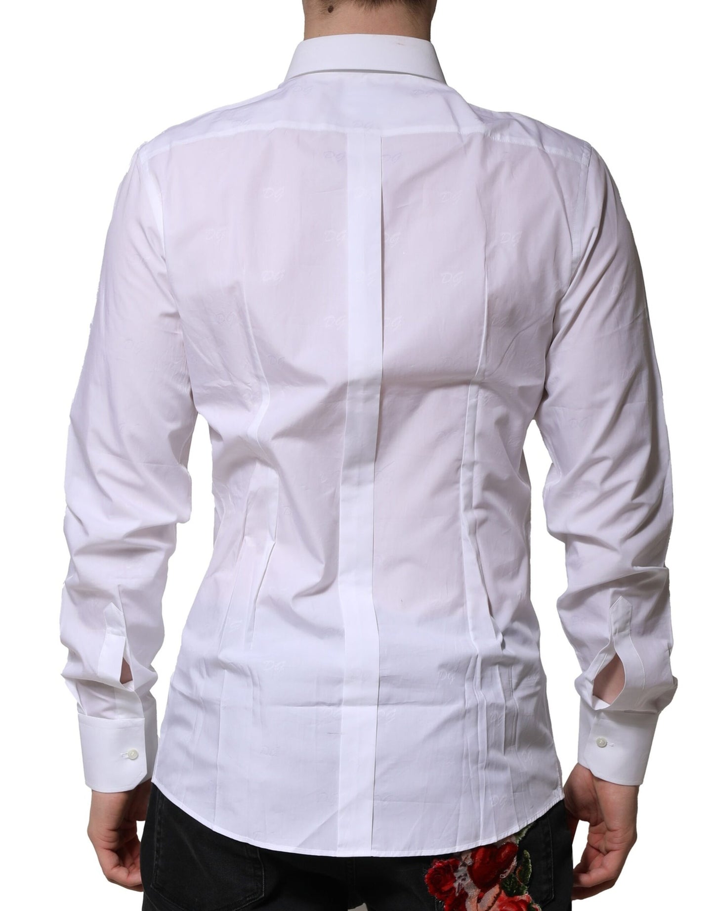 White GOLD Long Sleeves Dress Formal Shirt