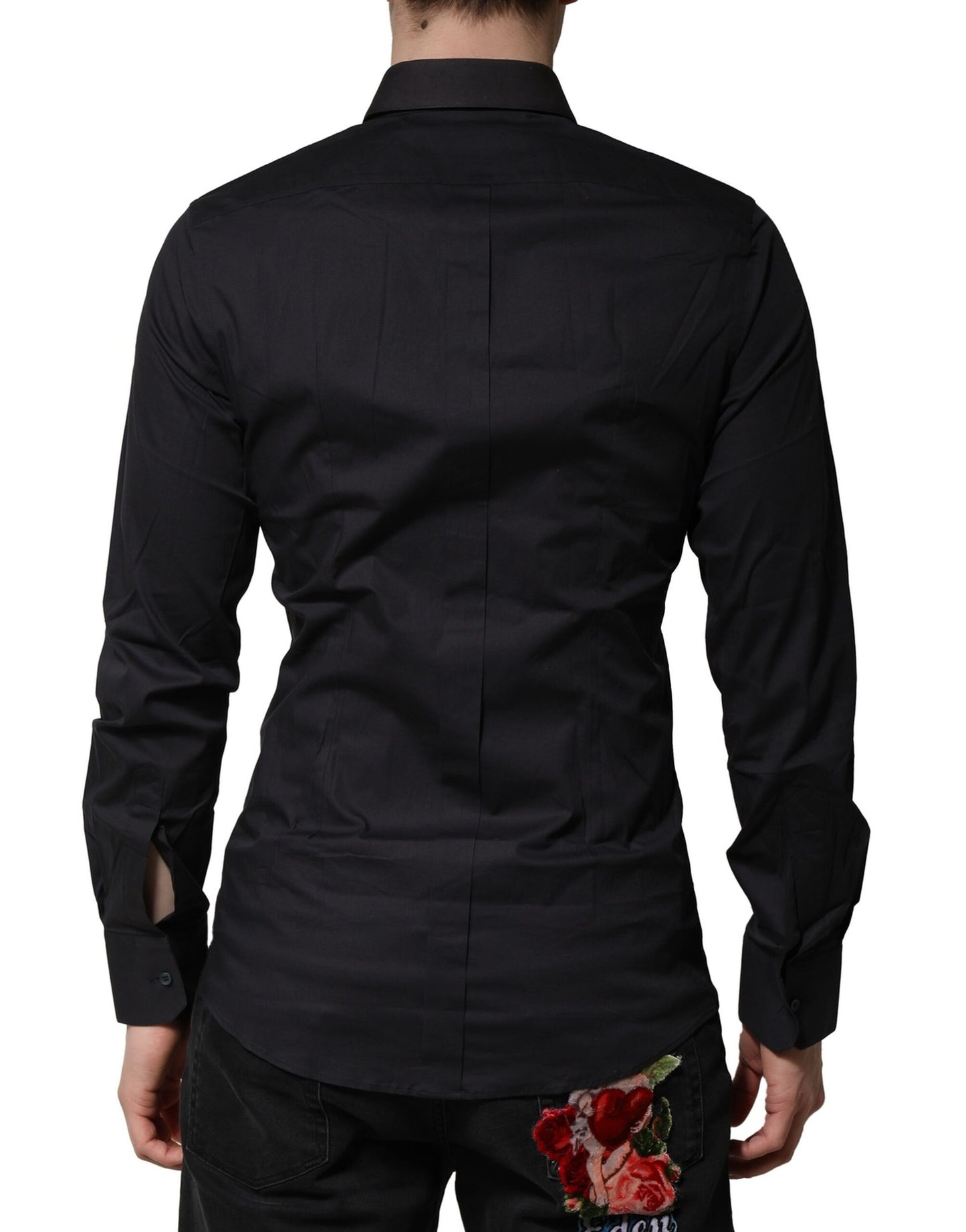 Blue Cotton GOLD Long Sleeves Formal Shirt