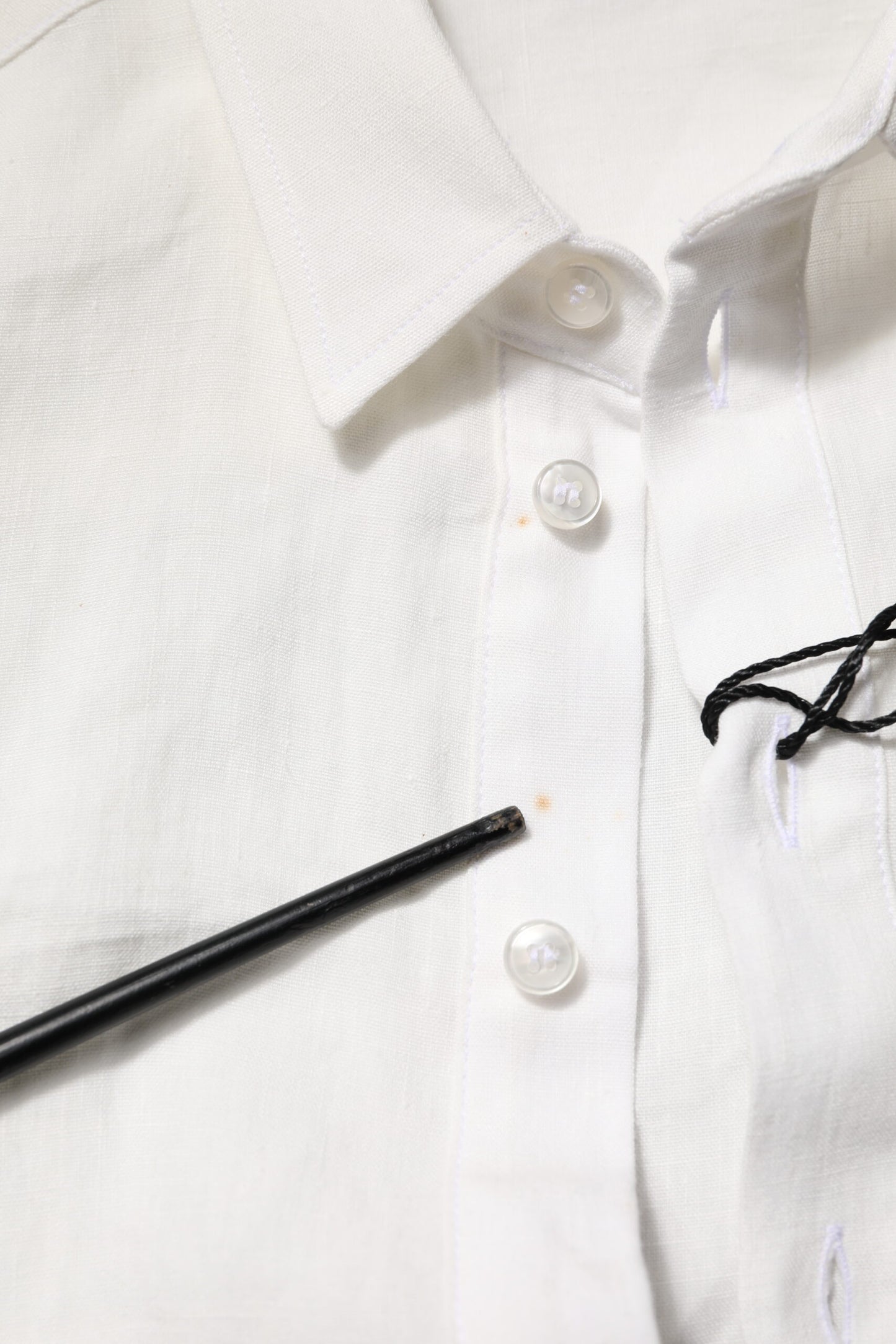 White DG Crown Embellish Dress Formal Shirt