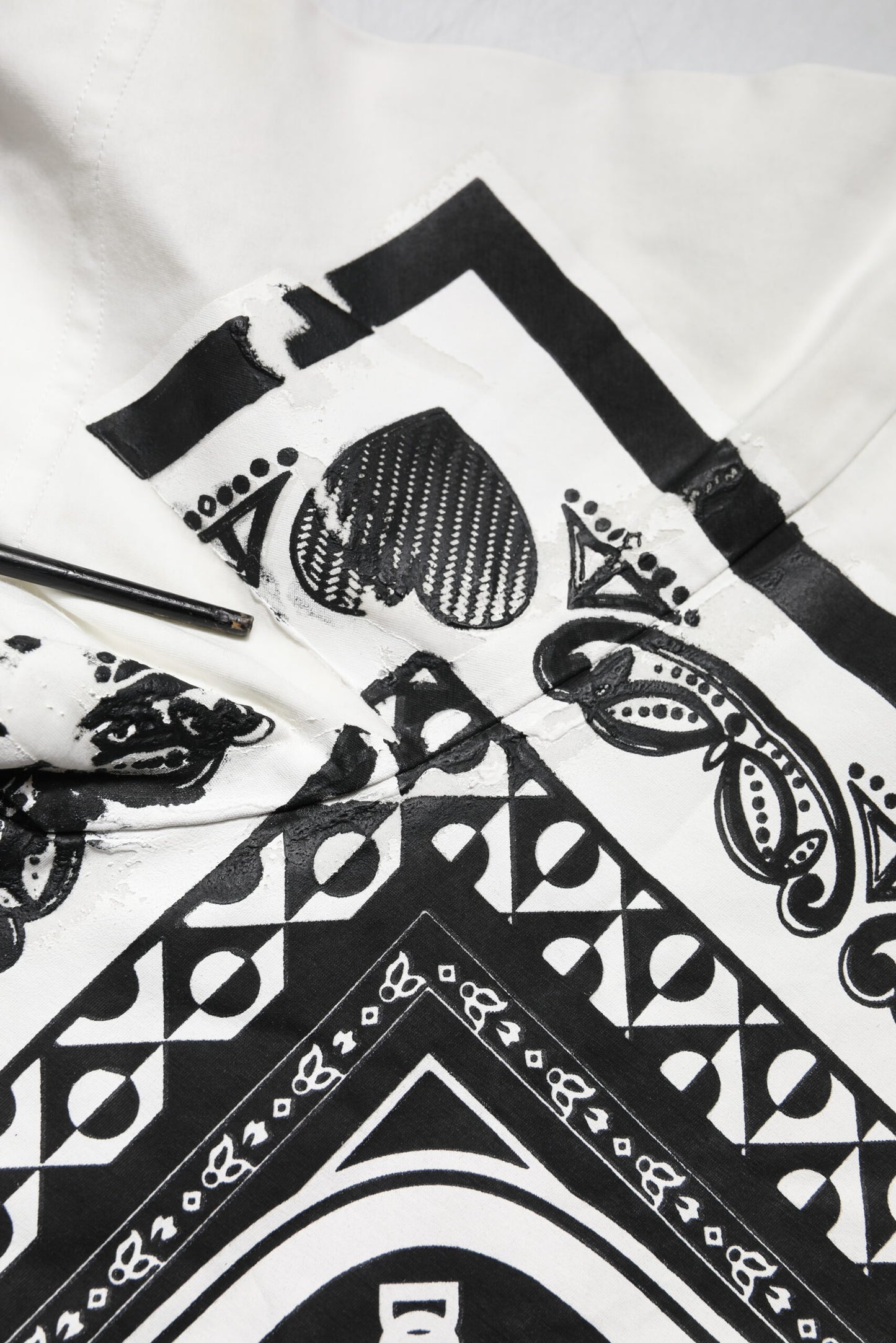 White Bandana Cotton Men Crew Neck T-shirt