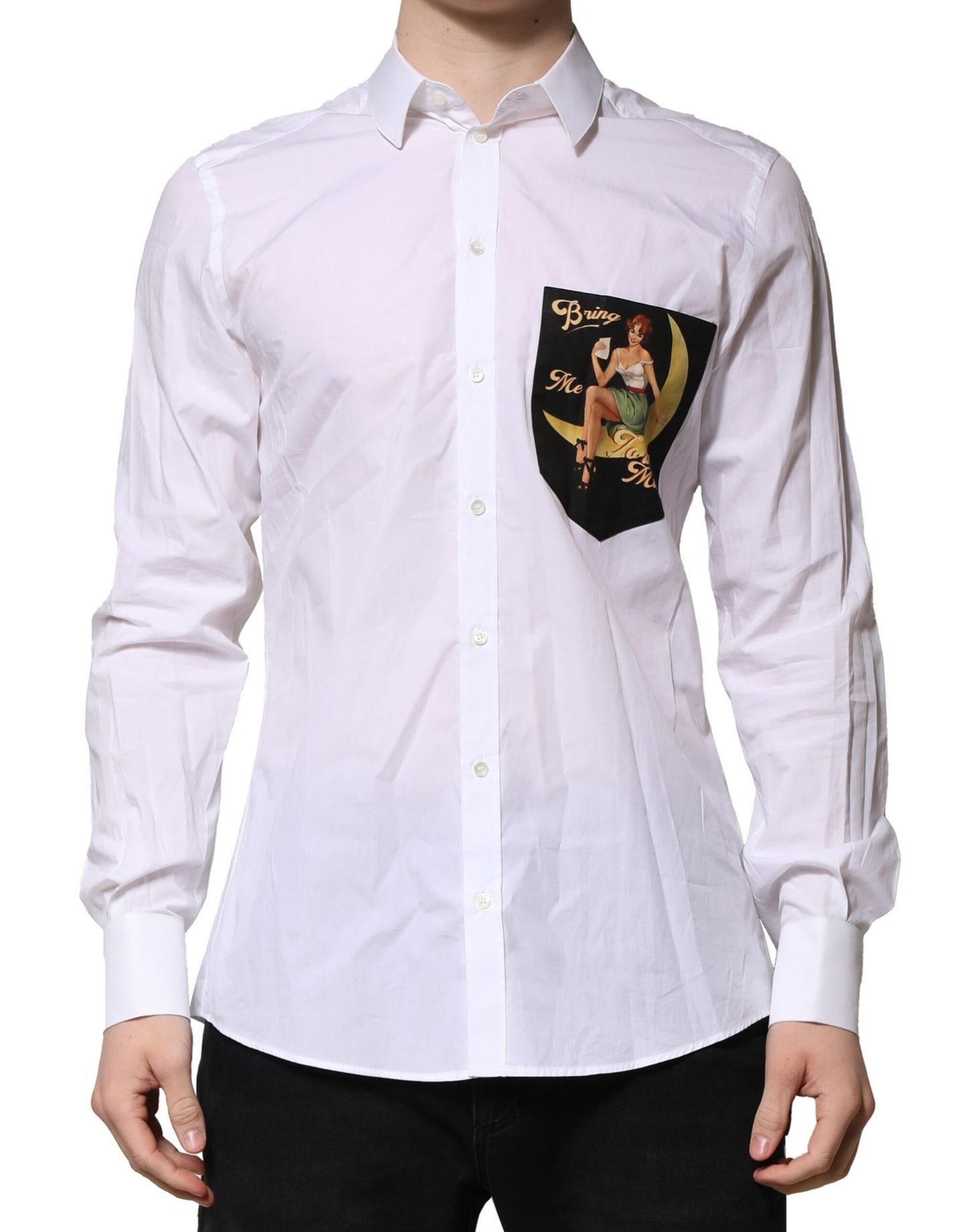 White Cotton MARTINI Long Sleeve Formal Shirt