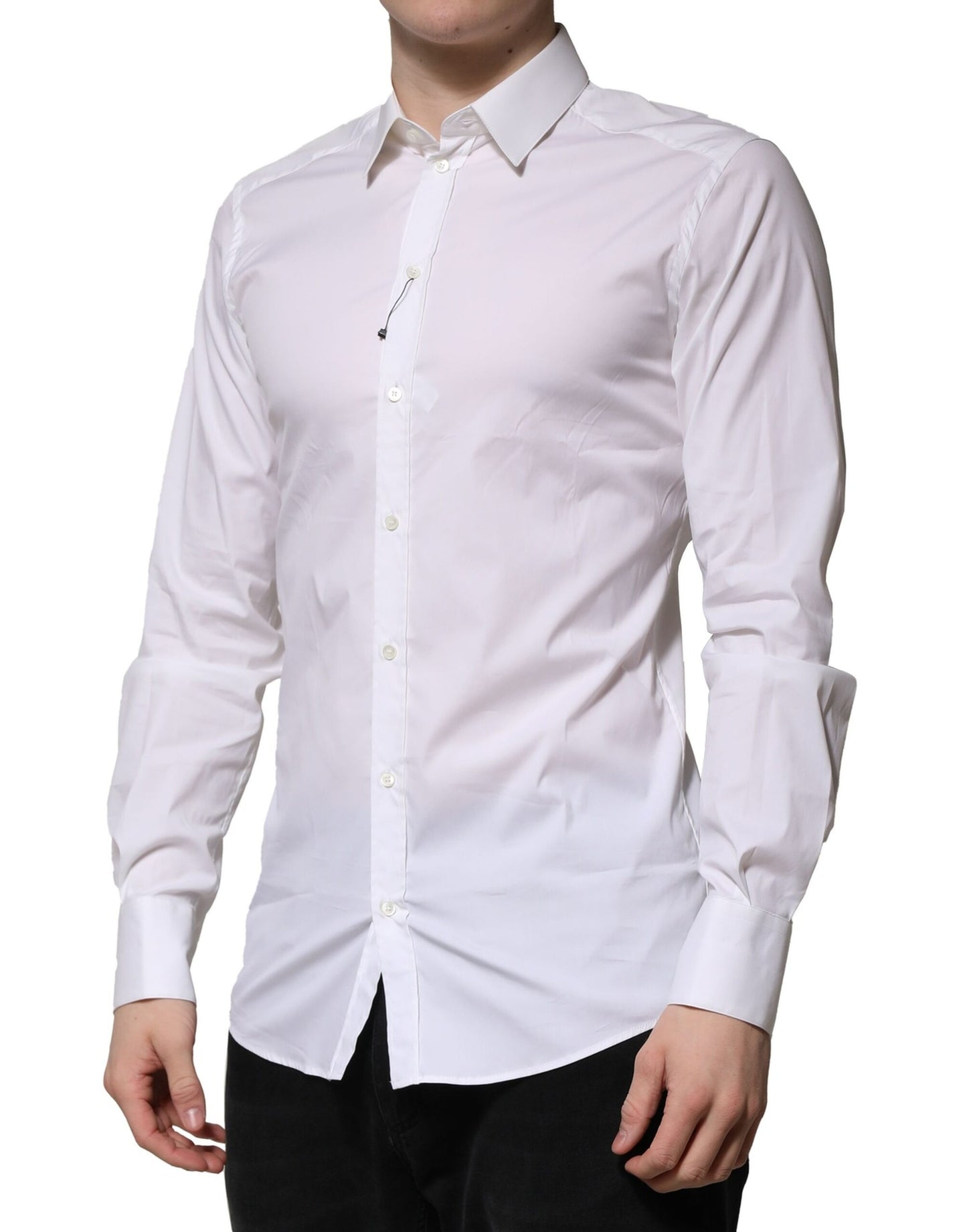 White Cotton GOLD Long Sleeves Formal Shirt