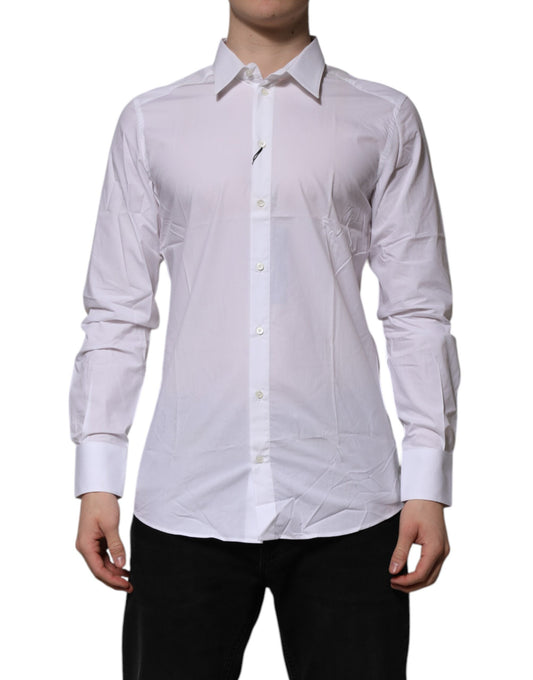 White Cotton GOLD Long Sleeves Formal Shirt
