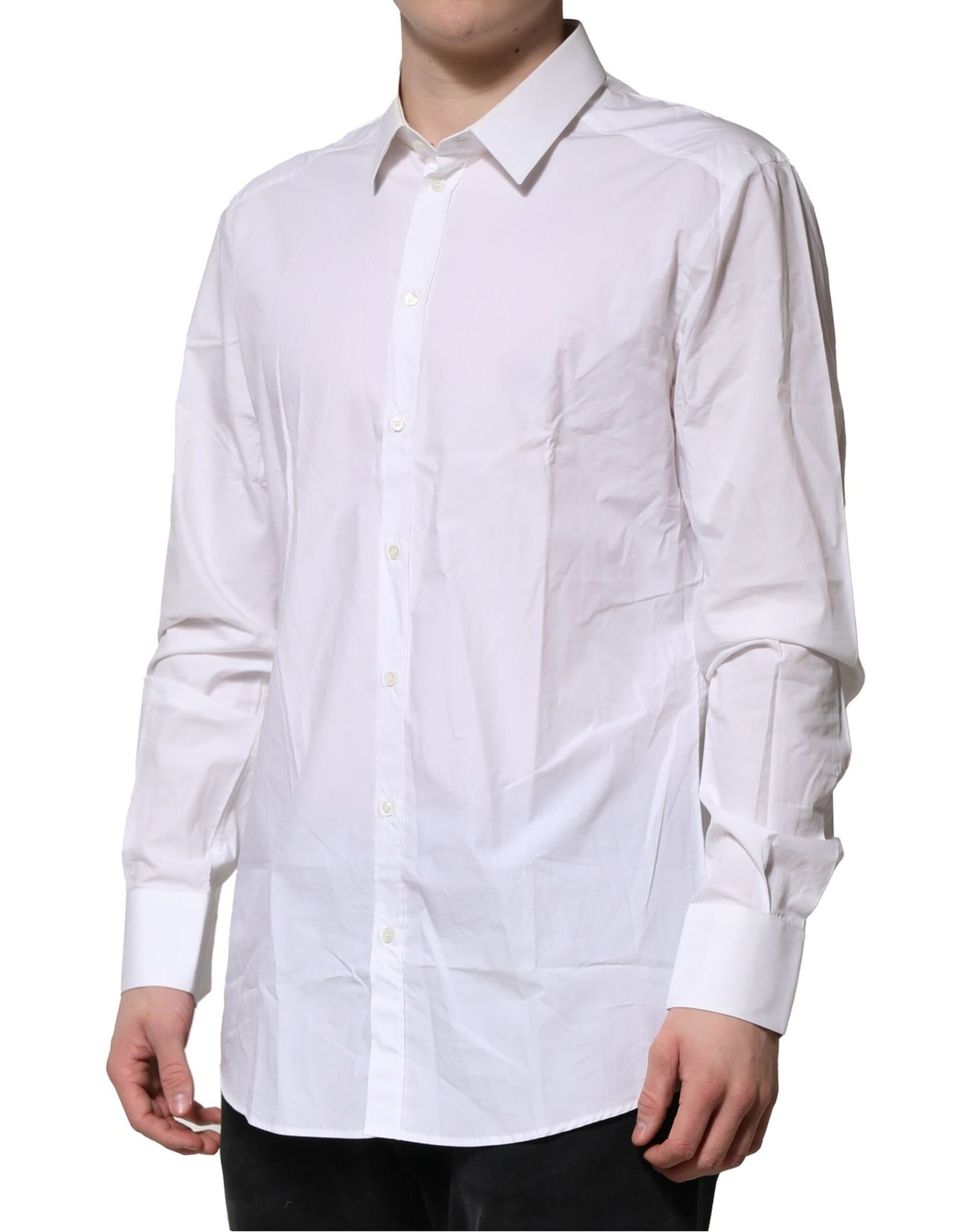 White Cotton GOLD Long Sleeves Formal Shirt
