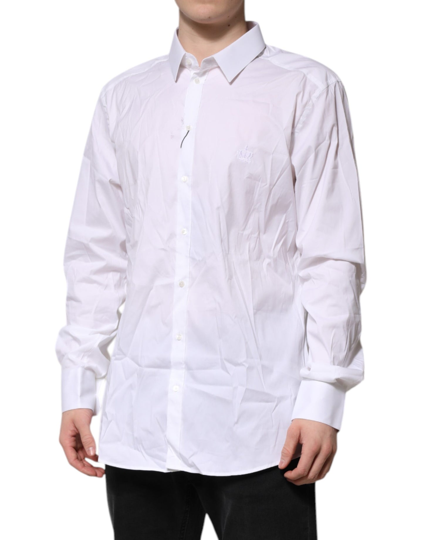 White Cotton GOLD Long Sleeves Formal Shirt