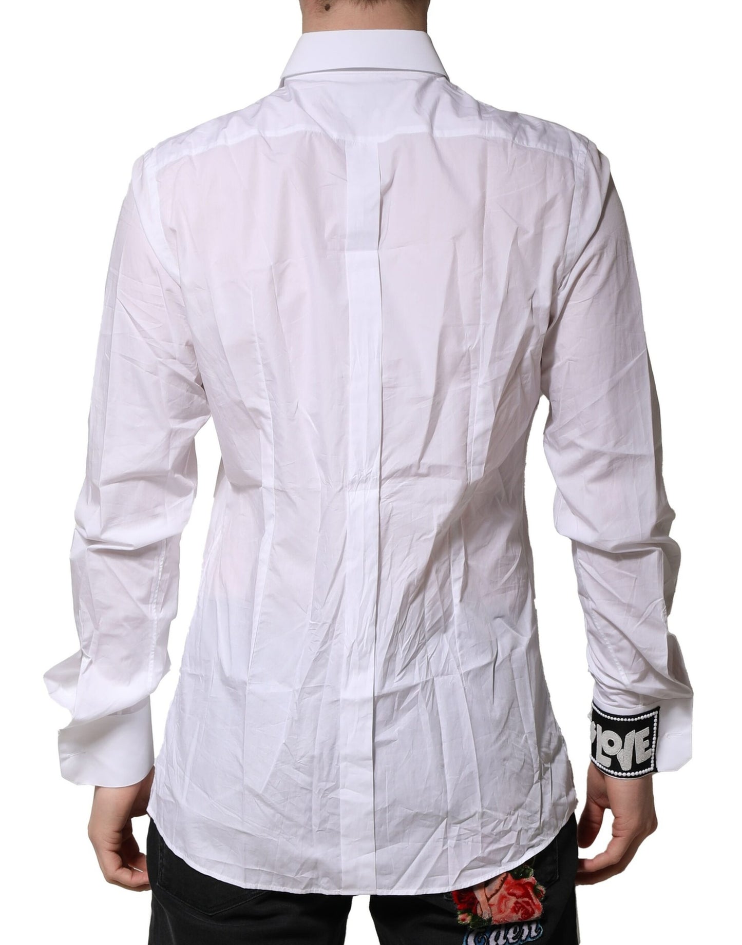 White Cotton GOLD Long Sleeves Formal Shirt