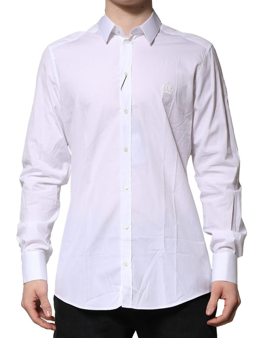 White Cotton Long Sleeves GOLD Formal Shirt