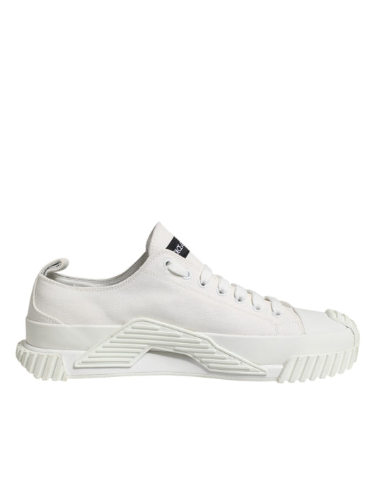 White Cotton NS1 Low Top Sneakers Shoes