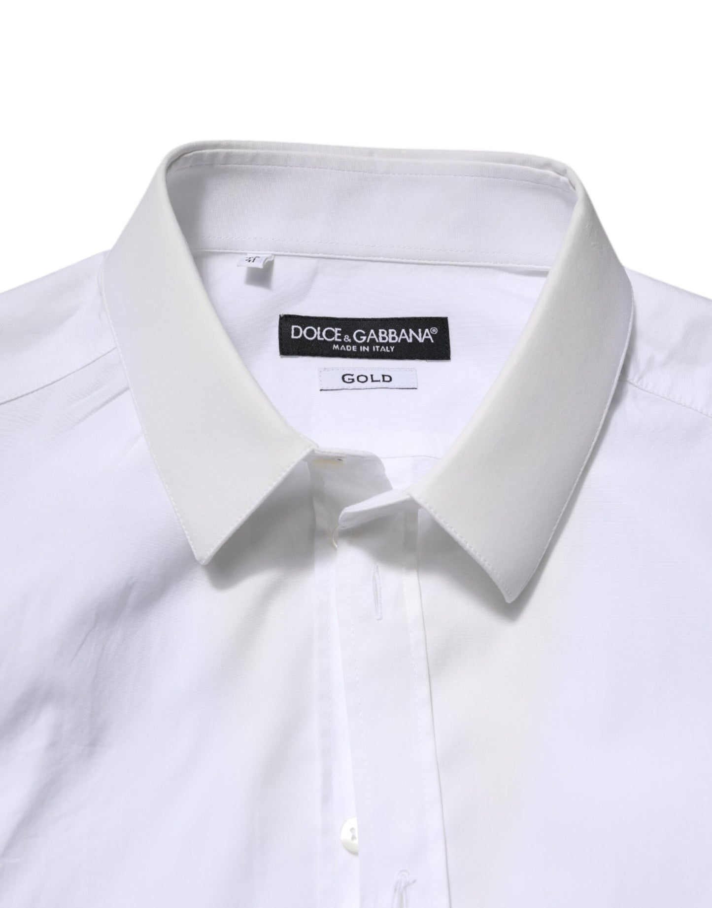 White Cotton GOLD Long Sleeves Dress Shirt