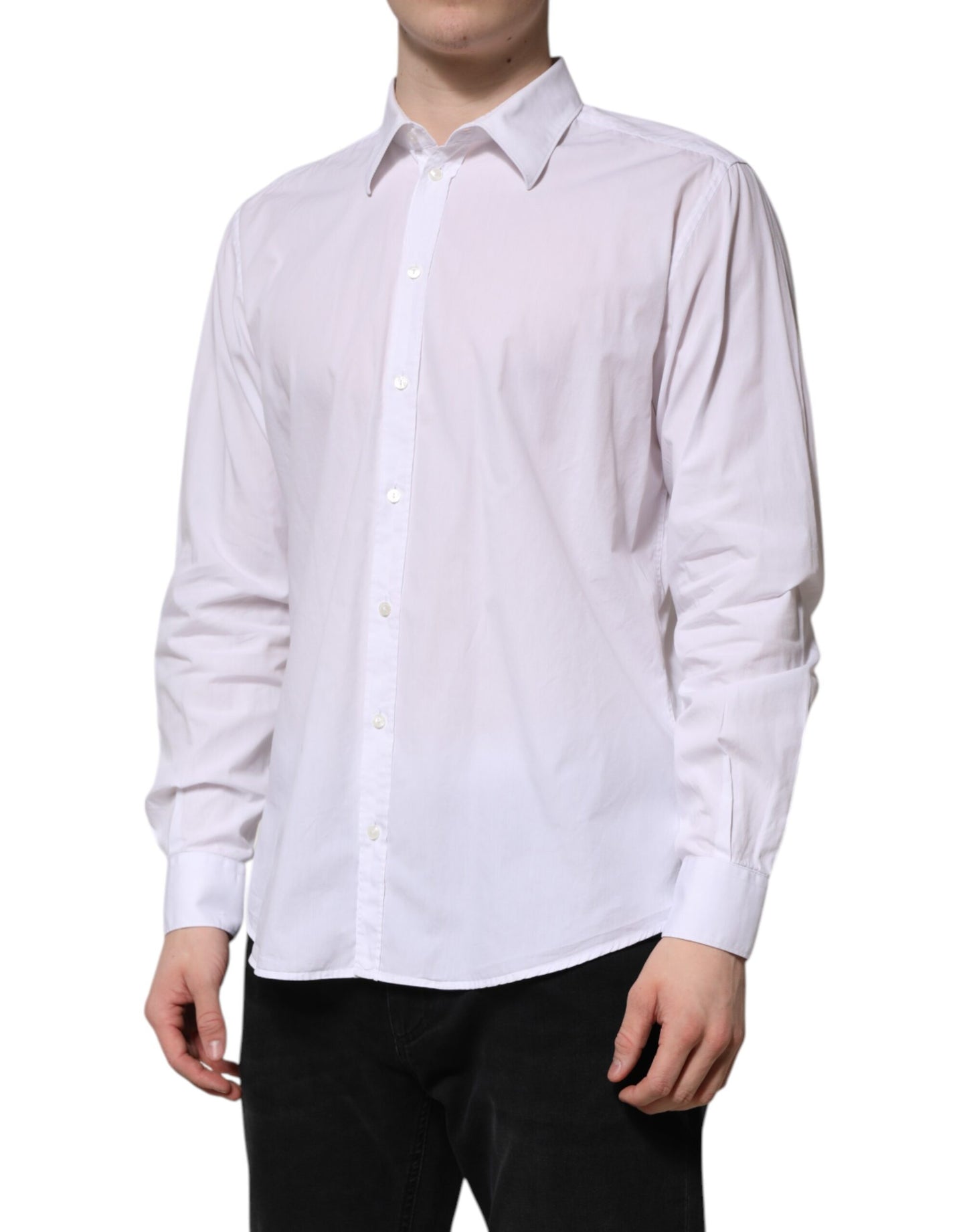 White Cotton STAFF Long Sleeves Formal Shirt