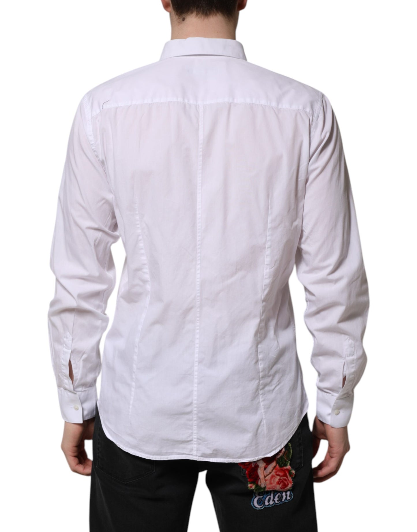 White Cotton STAFF Long Sleeves Formal Shirt
