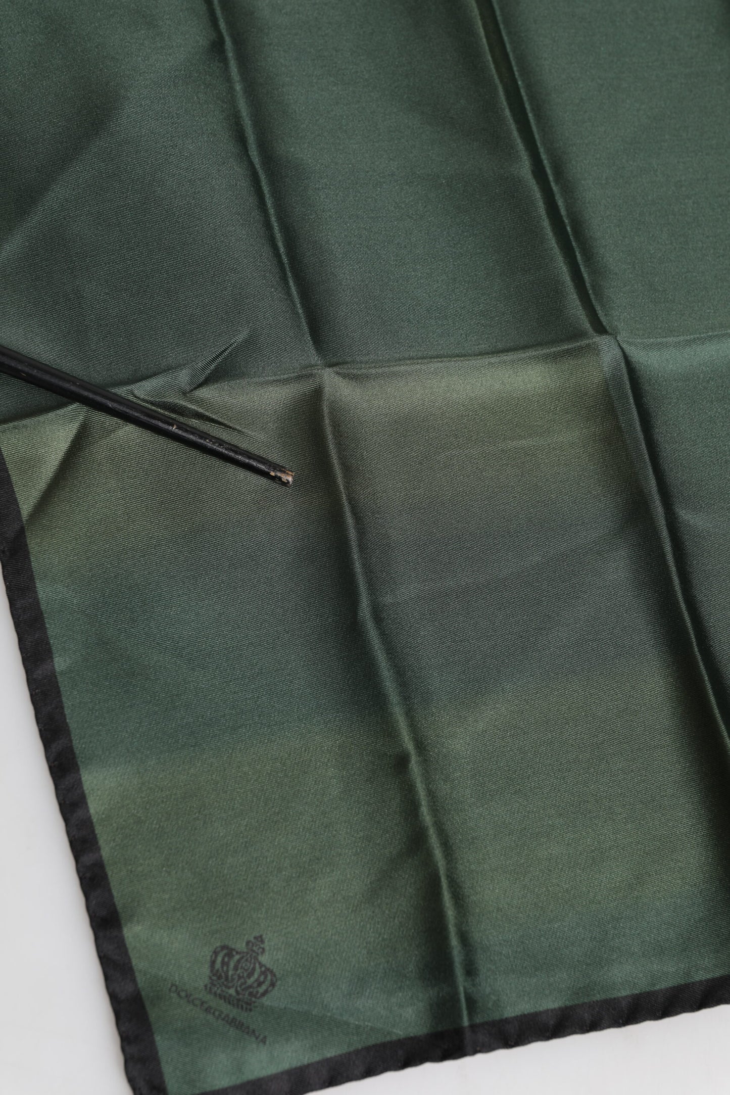 Green DG Crown Silk Square Men Foulard Scarf