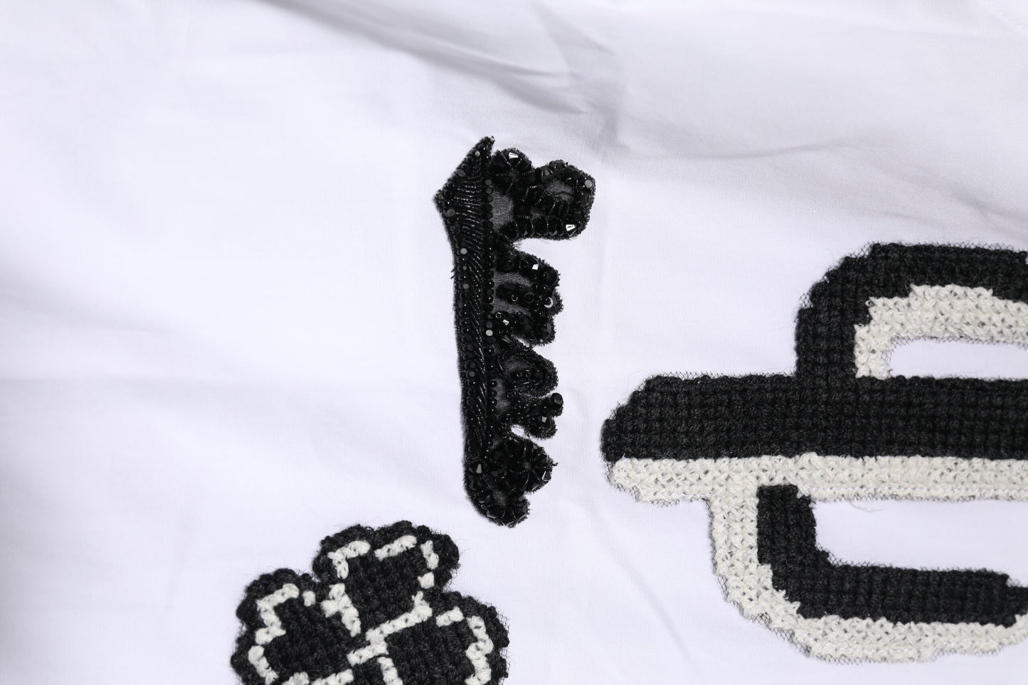 White GOLD Embroidery Detailed Dress Shirt