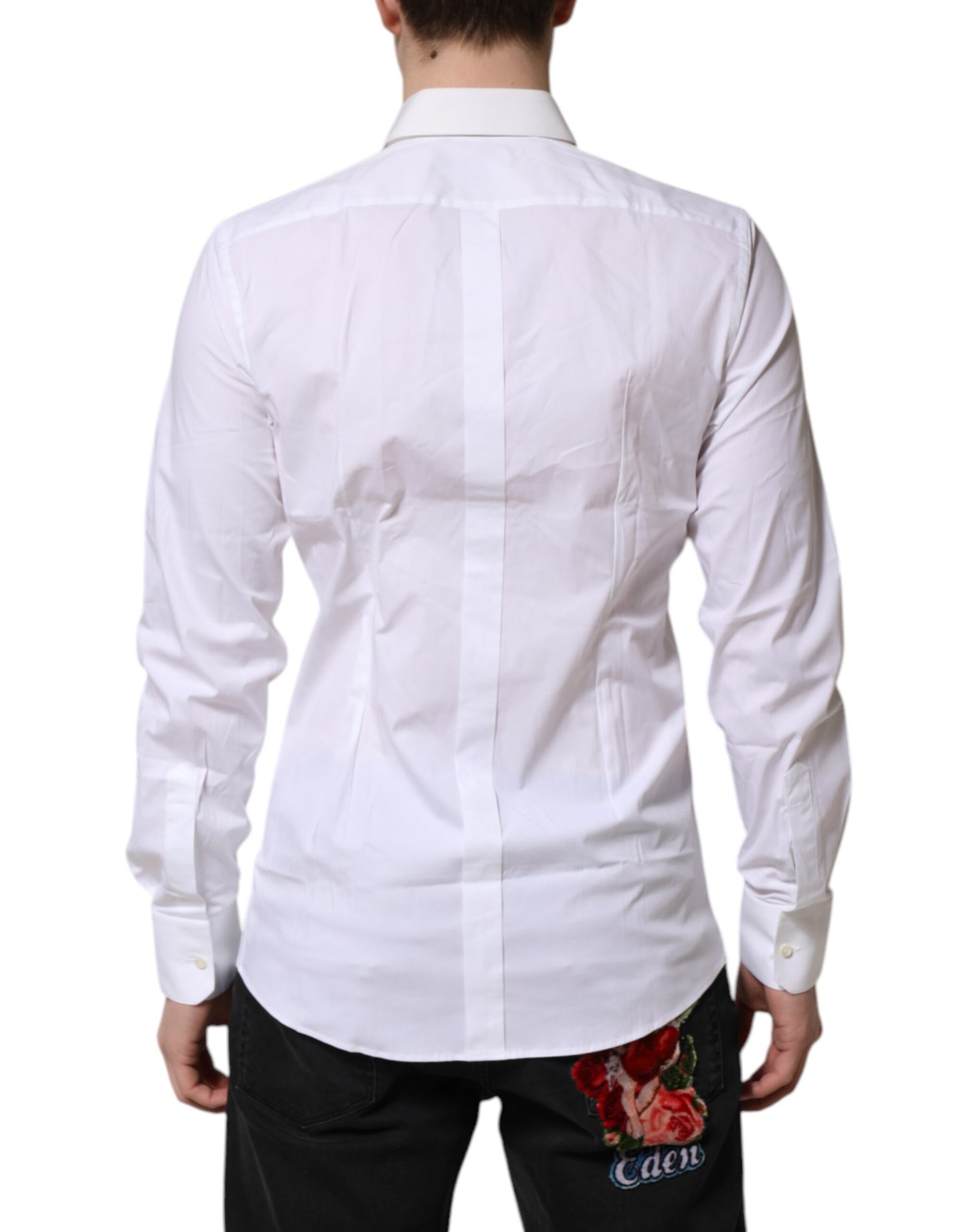 White GOLD Cotton Collared Dress Shirt Top