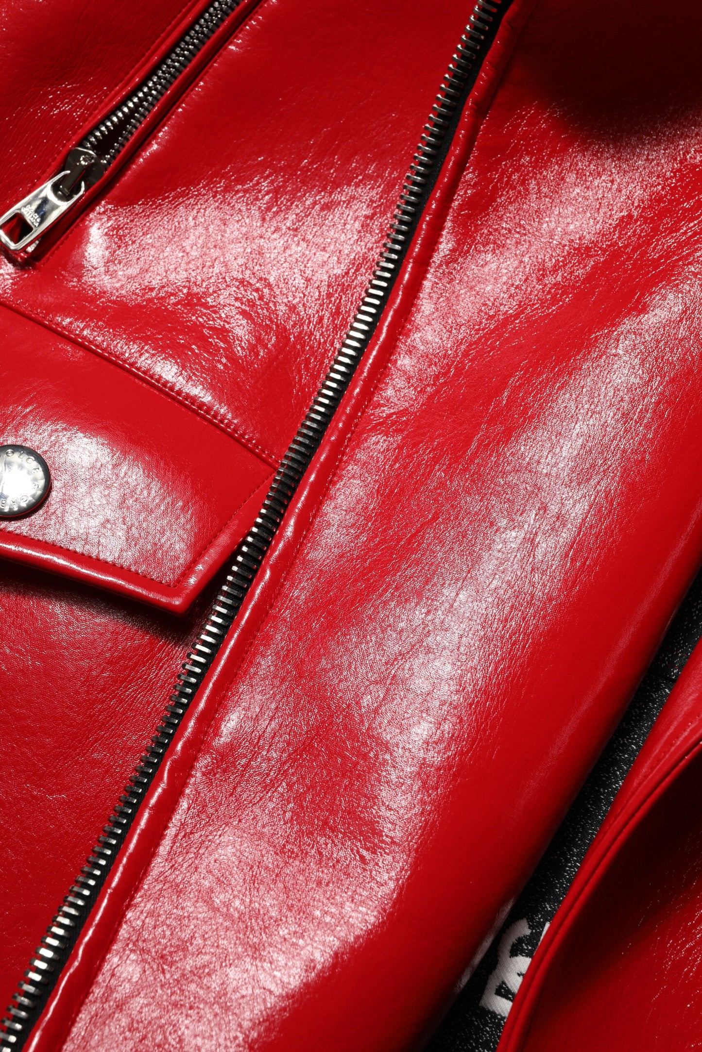 Red Lambskin Full Zipper Jacket