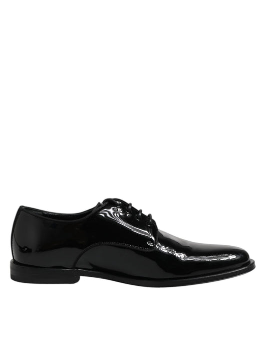 Black Patent Leather Derby Formal Dress Shoes