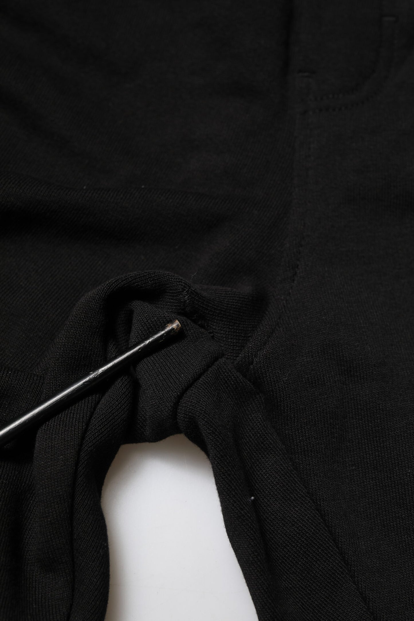 Black Cotton Logo Tape Men Jogger Pants