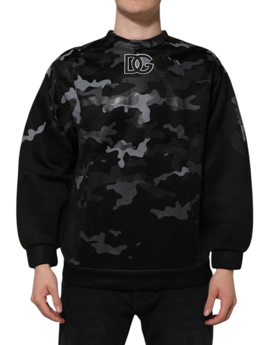 Black Camouflage Pullover Sweatshirt Sweater