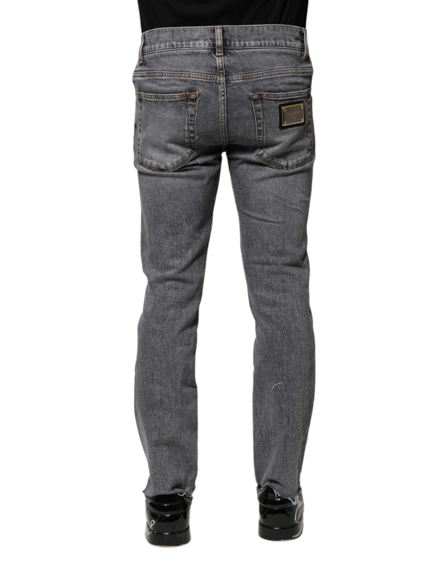 Gray Cotton Skinny Denim Trouser Jeans