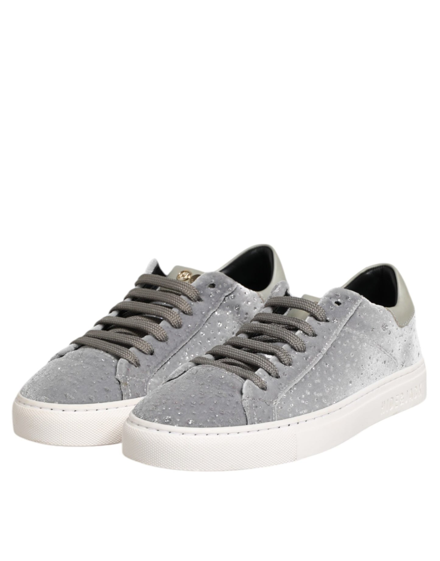 Gray Suede Low Top Lace Up Sneakers Shoes