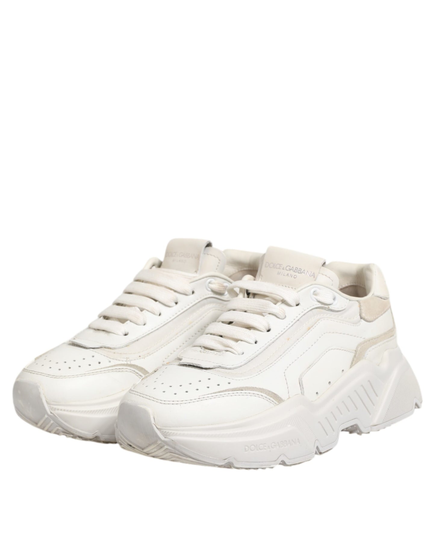 White DAYMASTER Calf Leather Sneakers Shoes
