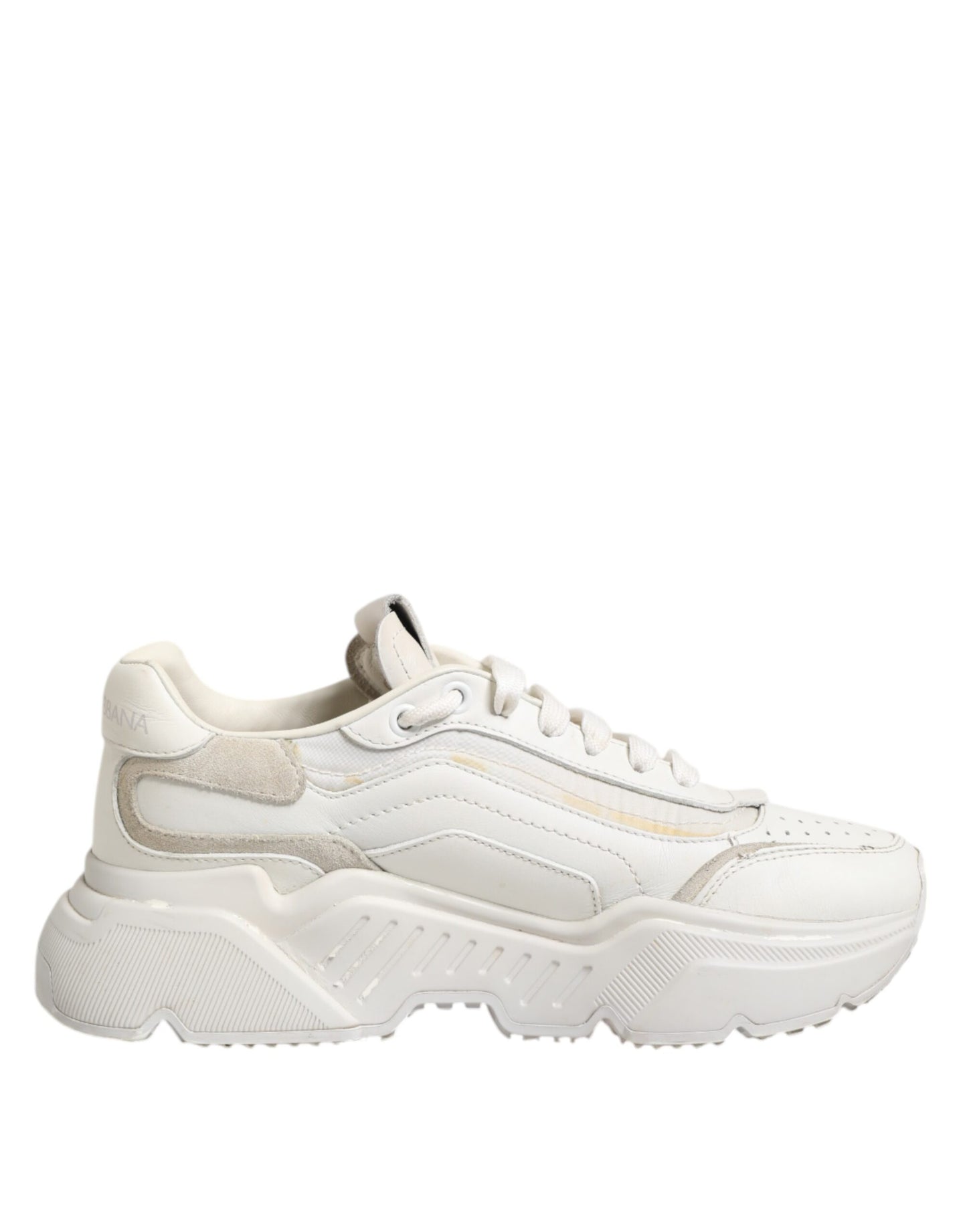 White DAYMASTER Calf Leather Sneakers Shoes