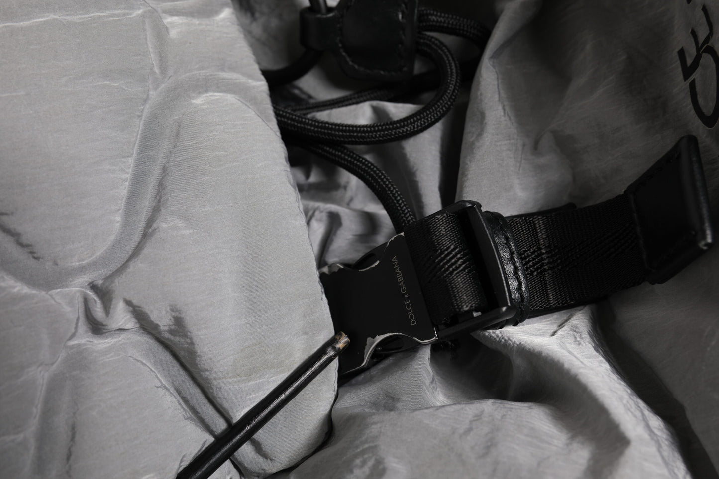 Gray Milano Print Drawstring Travel Backpack Bag