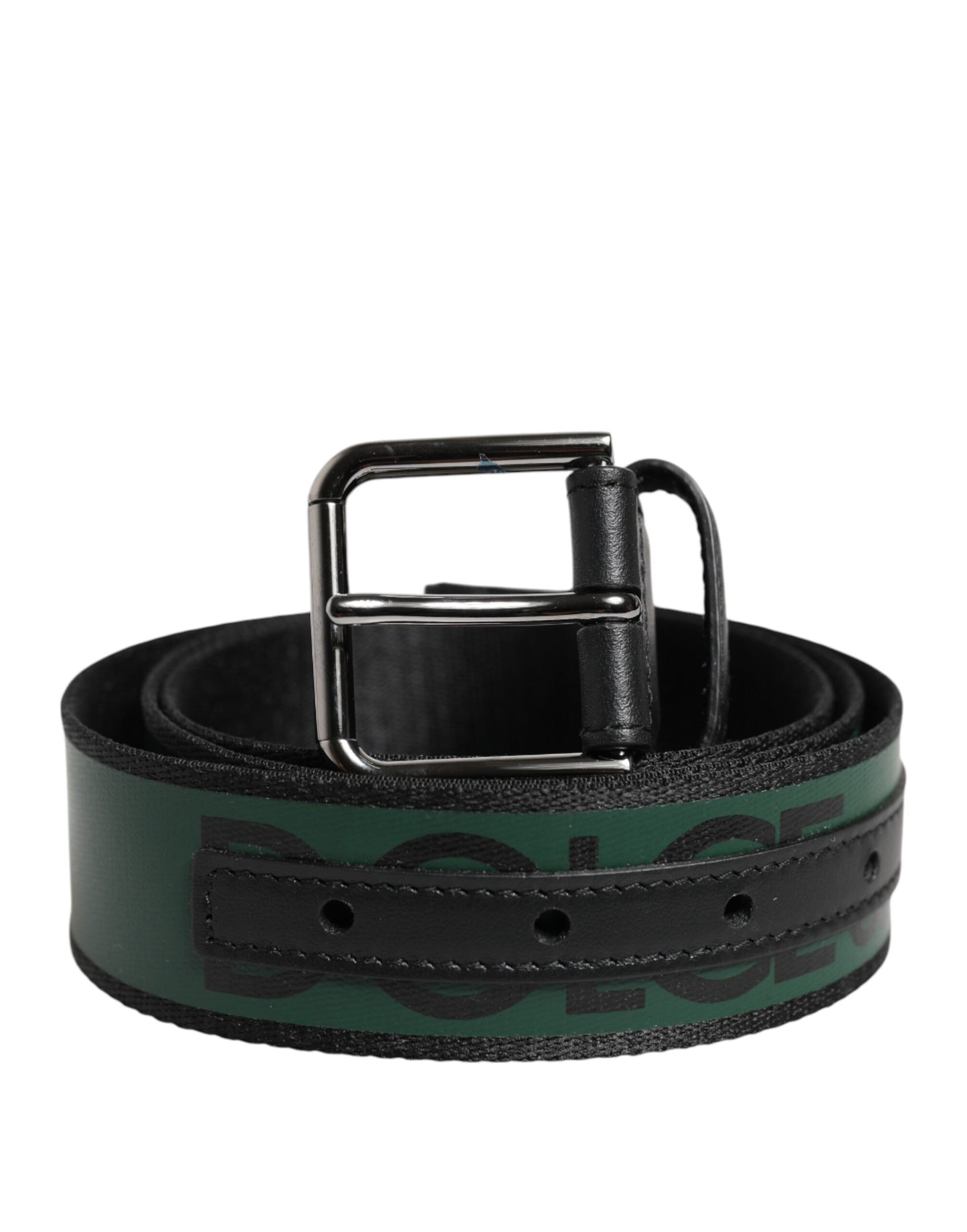 Green Black Polyester DG Logo Buckle Belt