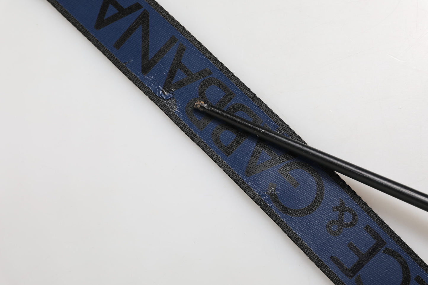Blue Black Polyester Metal Buckle Belt