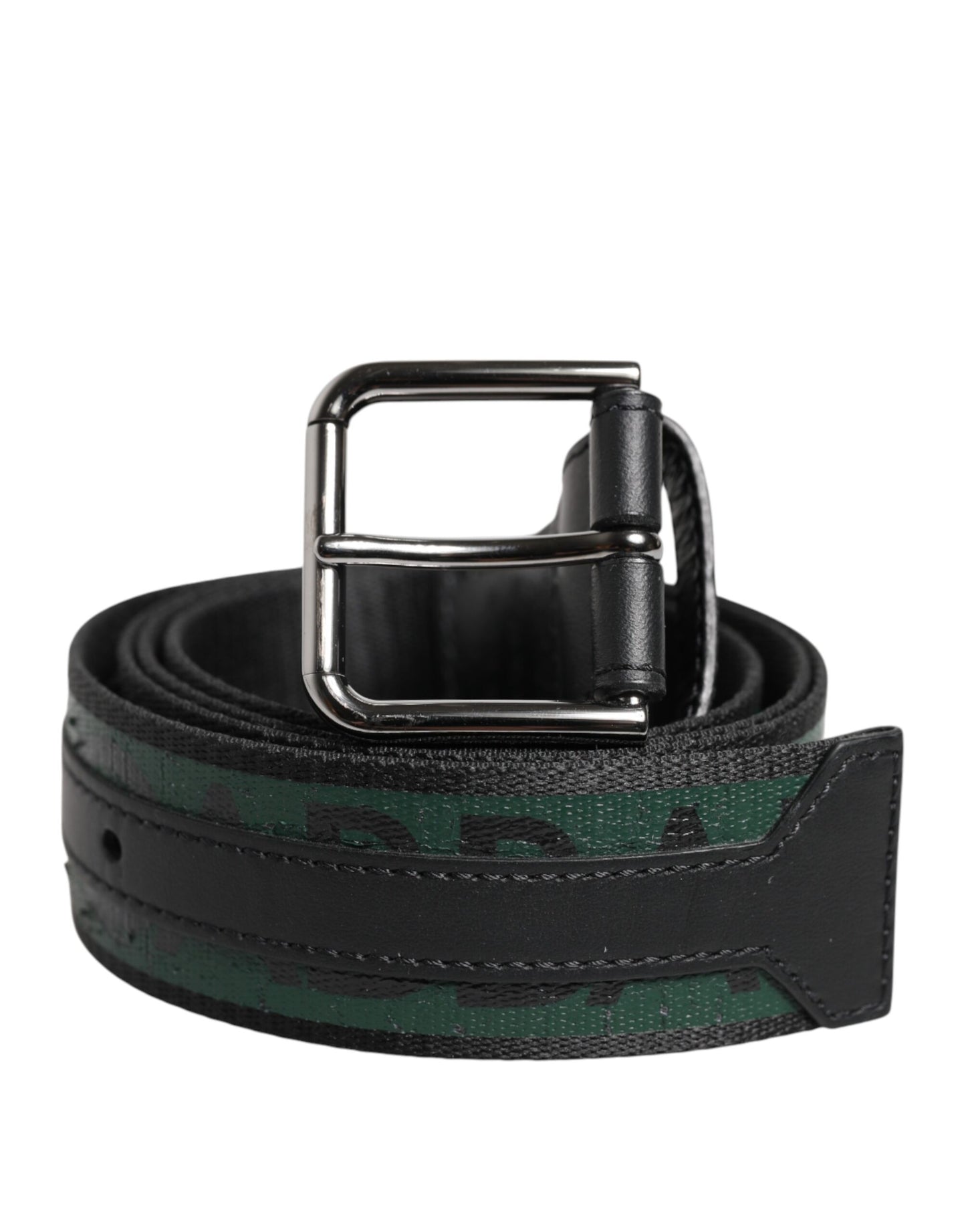Green Black Polyester DG Logo Buckle Belt