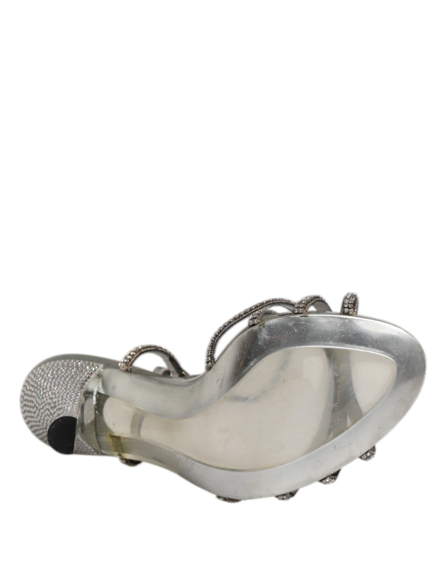 Silver Strass Ankle Strap Heels Sandals Shoes